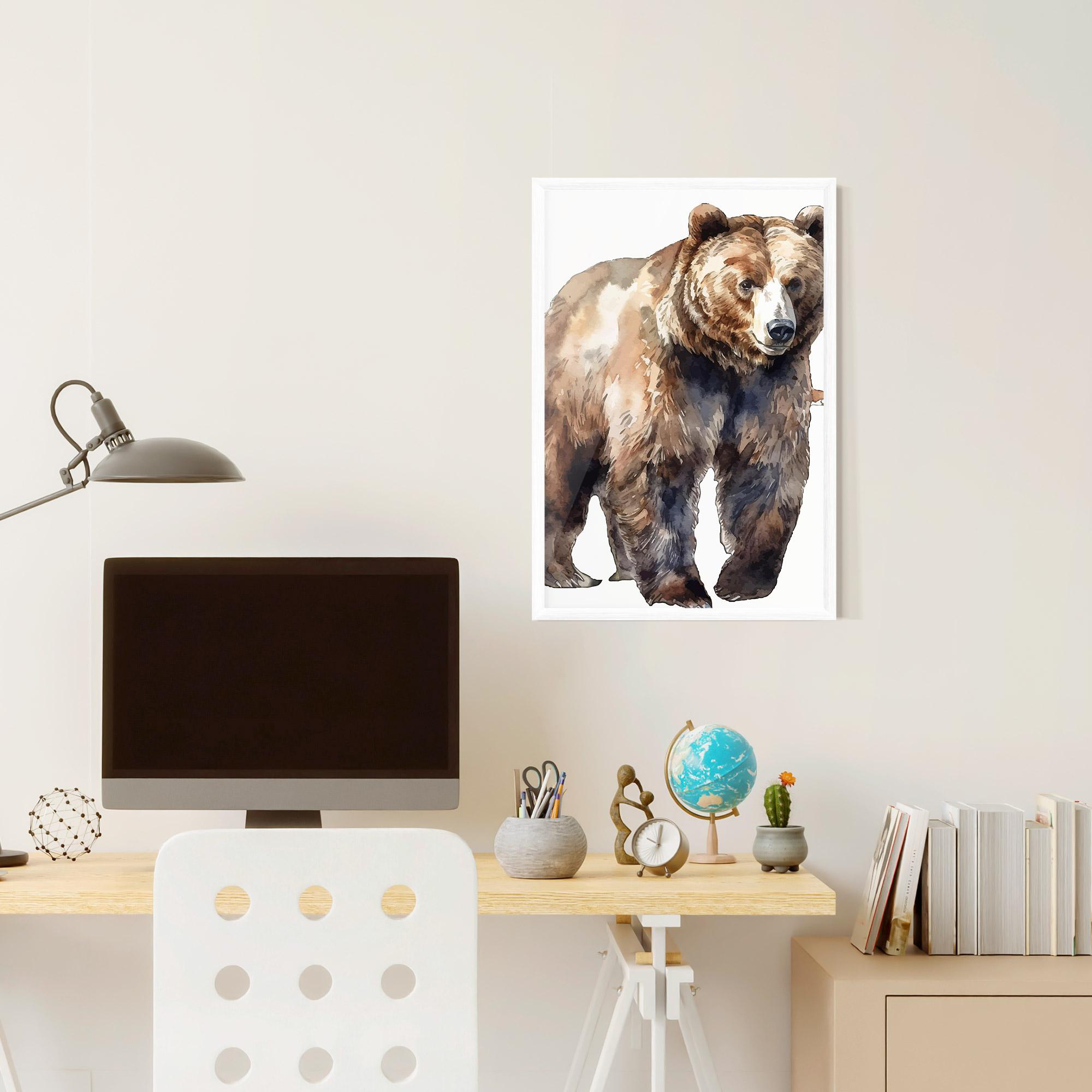 Poster Înrămat Watercolor Bear Art mockup 6