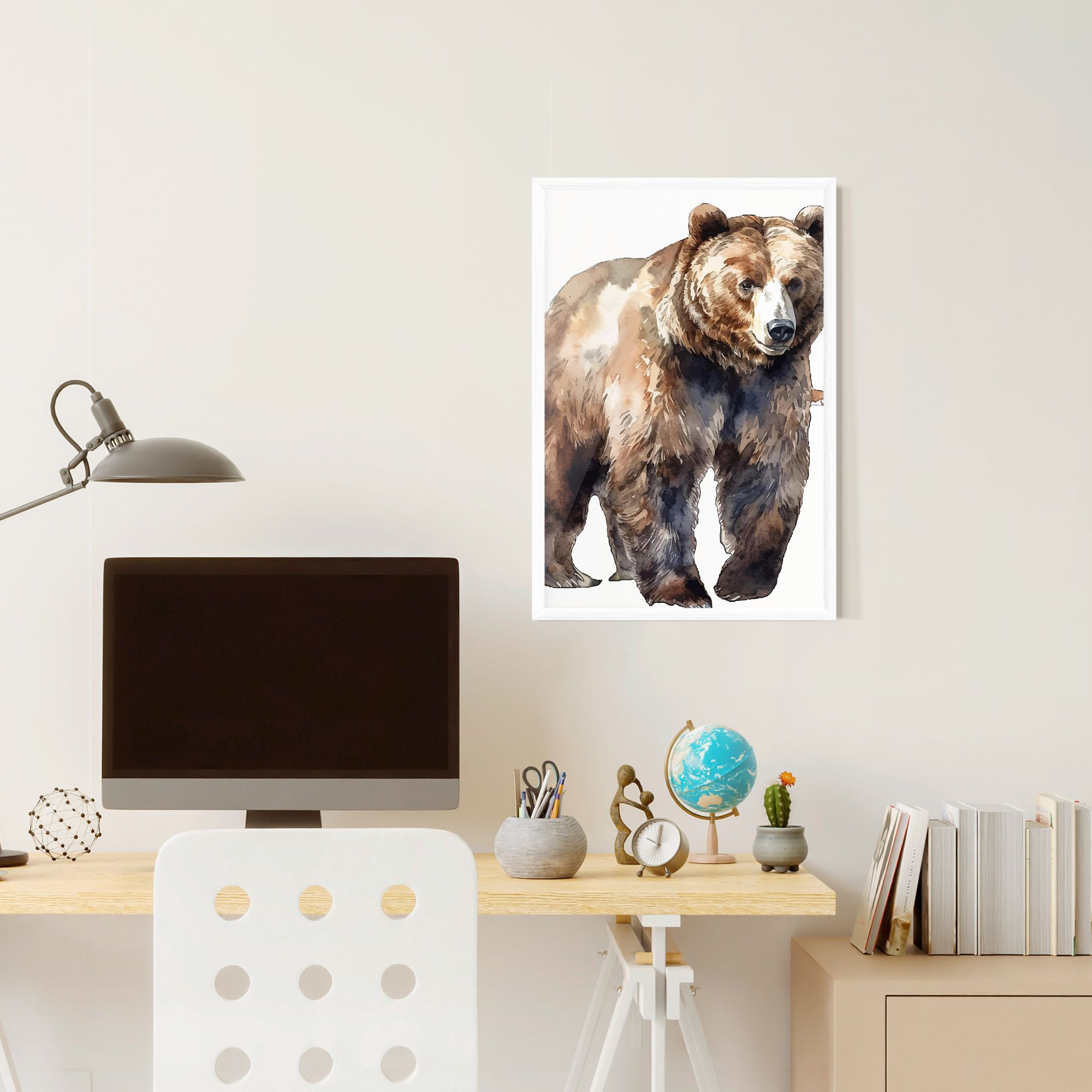Watercolor Bear Art mockup 6