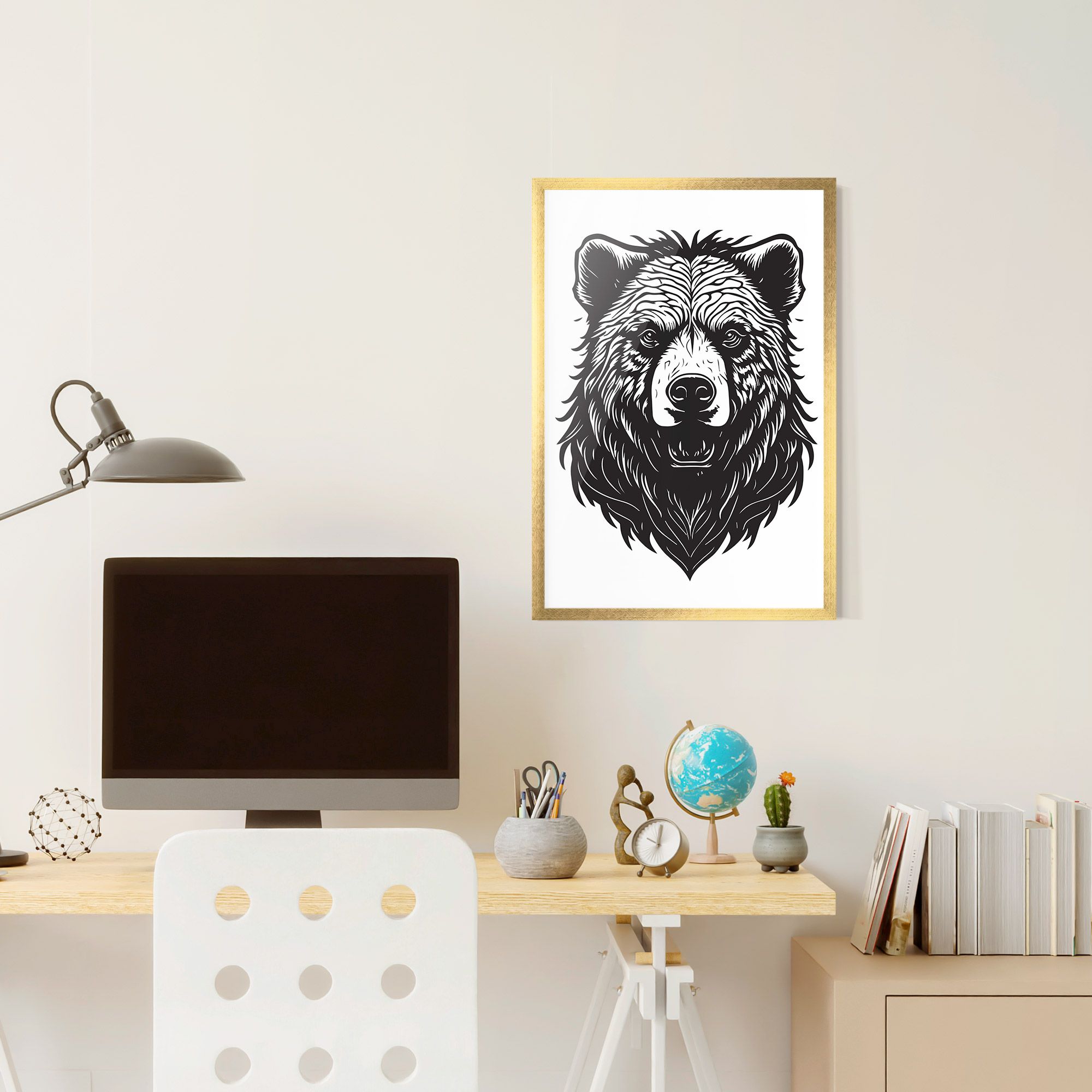 Bear Black Head mockup 6