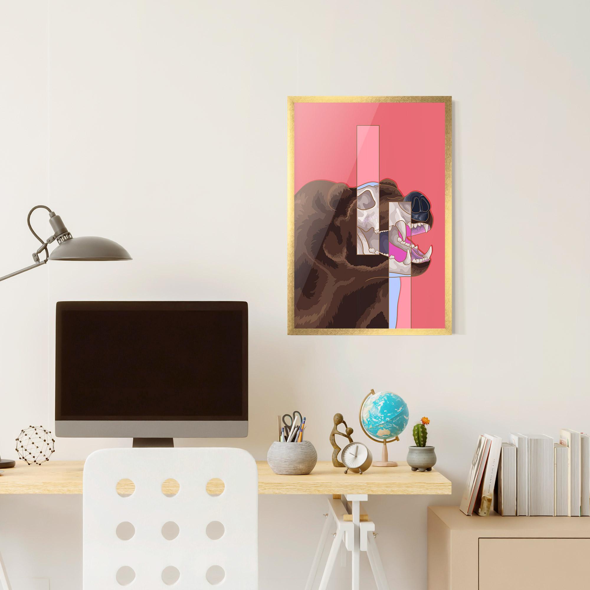 Poster Înrămat Bear Bone Art mockup 6