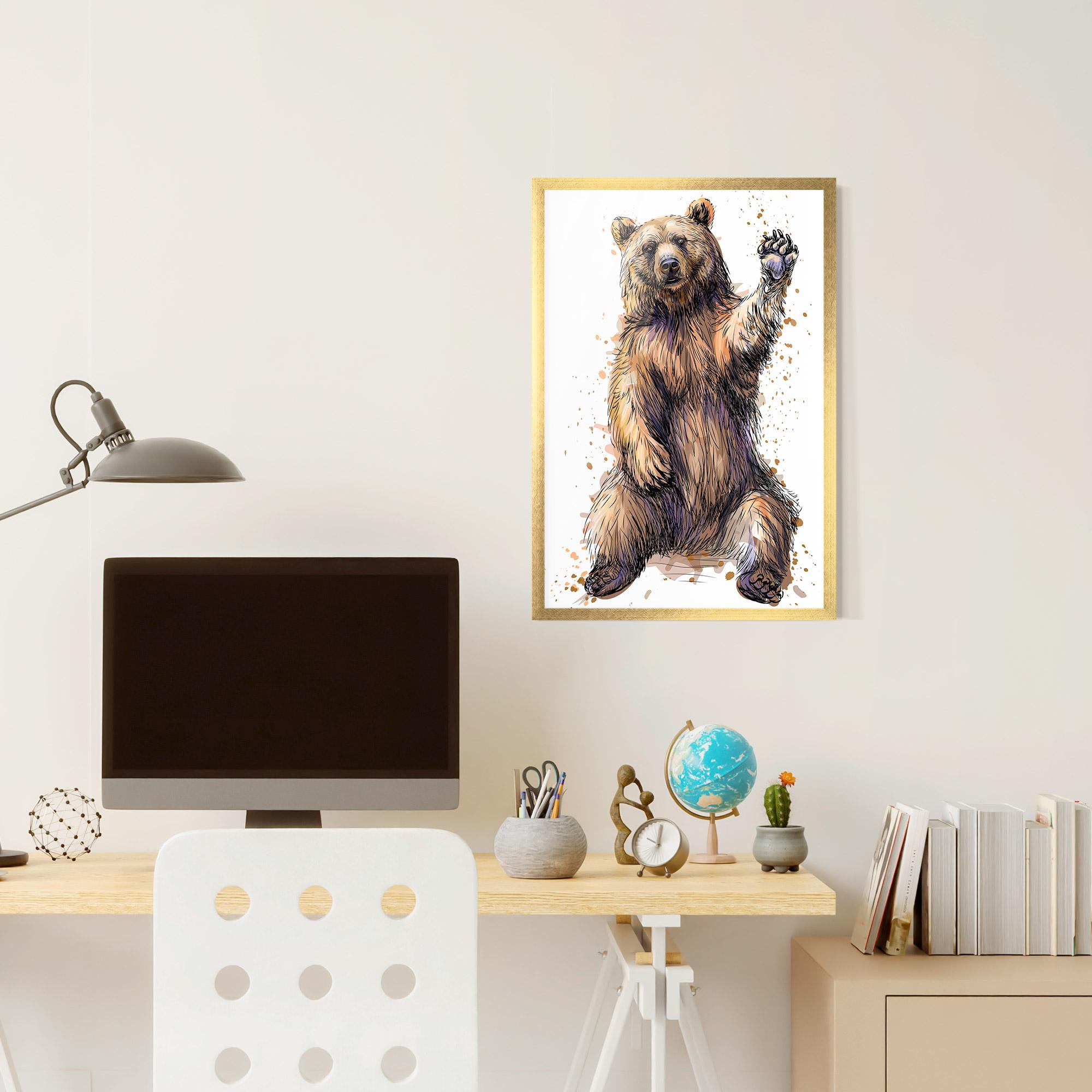 Poster Înrămat Brown Purple Bear mockup 6