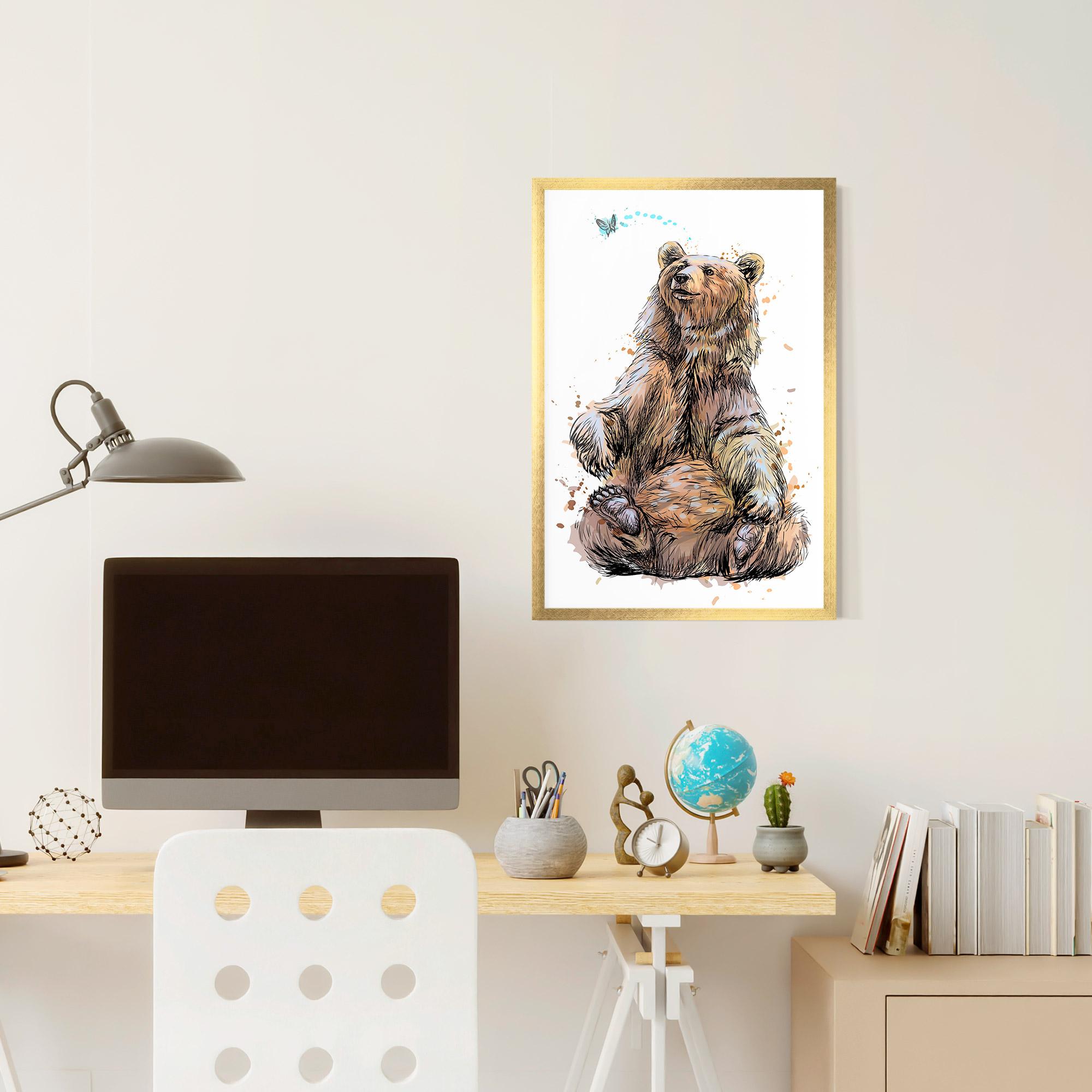Poster Înrămat Butterfly Bear mockup 6