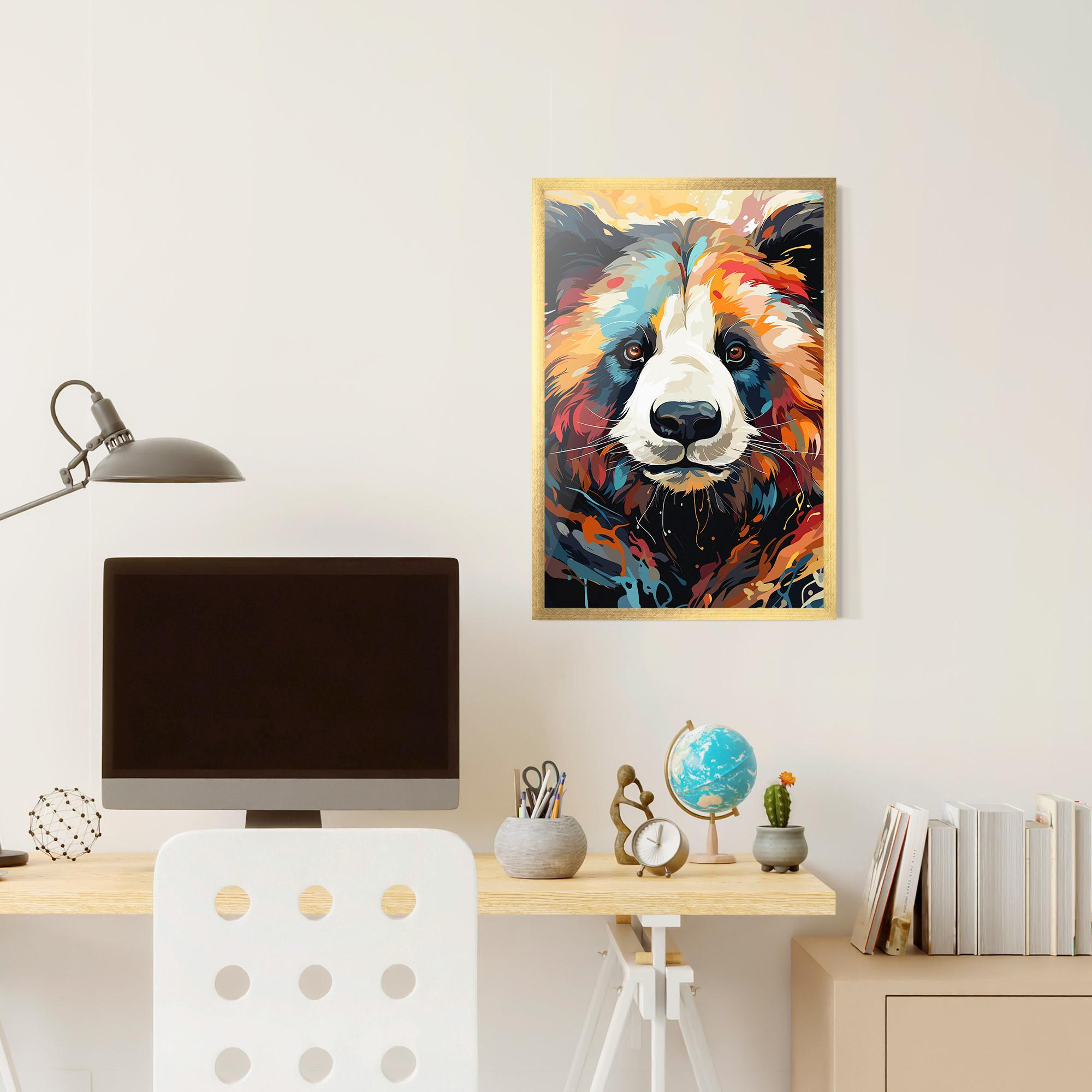 Poster Înrămat Cream Color Bear mockup 6