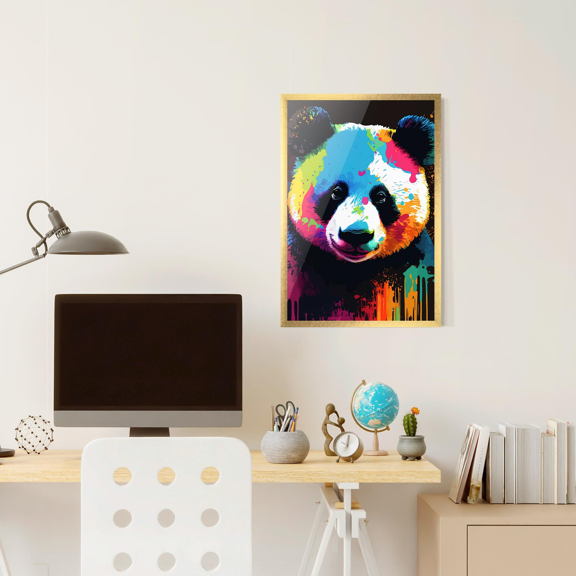 Poster Înrămat Panda Color Art mockup 6