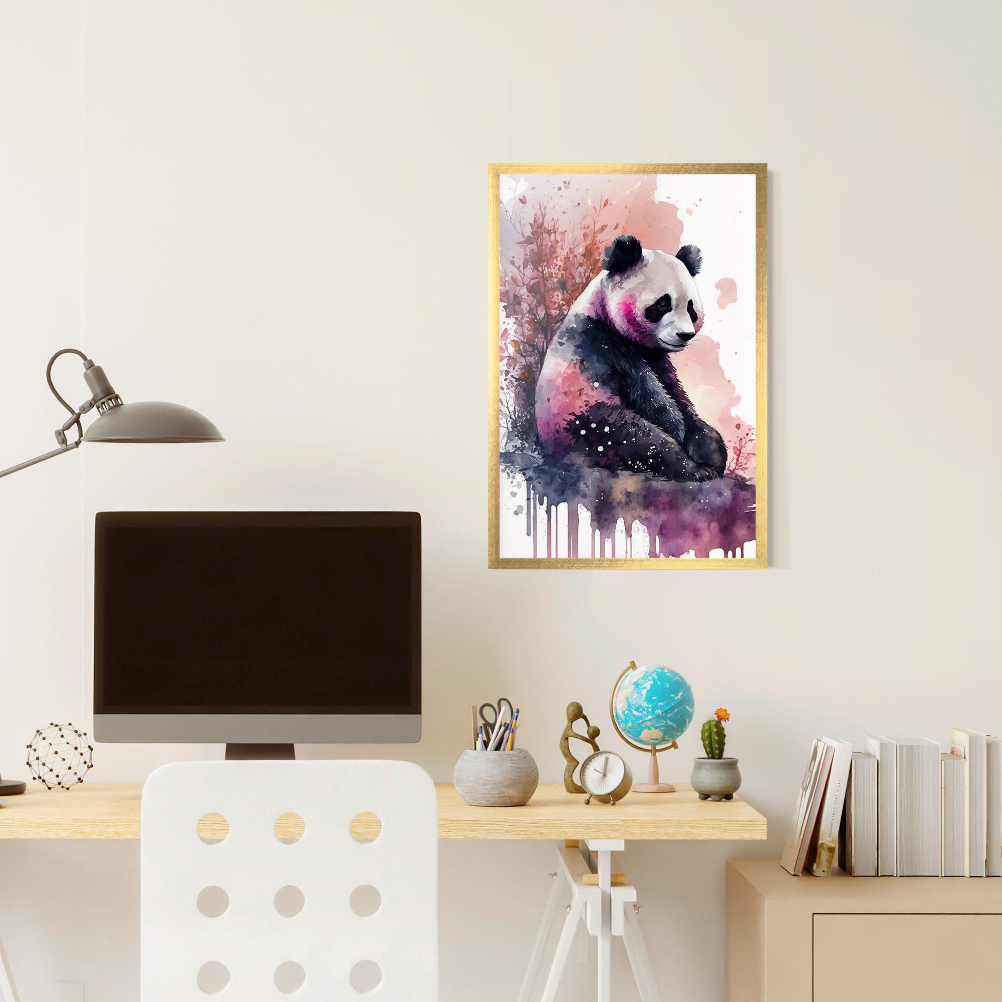 Poster Înrămat Purple Panda Art mockup 6
