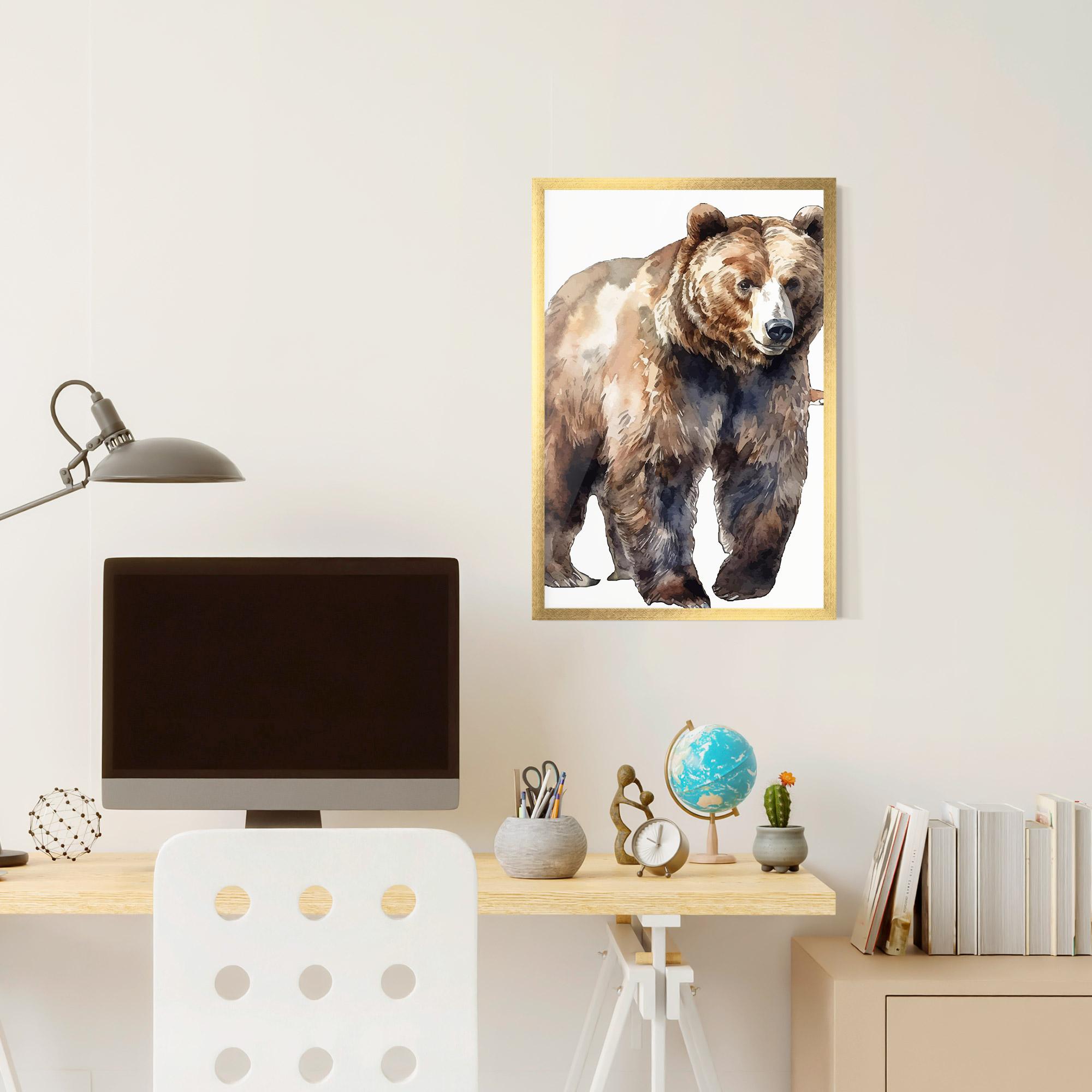 Poster Înrămat Watercolor Bear Art mockup 6