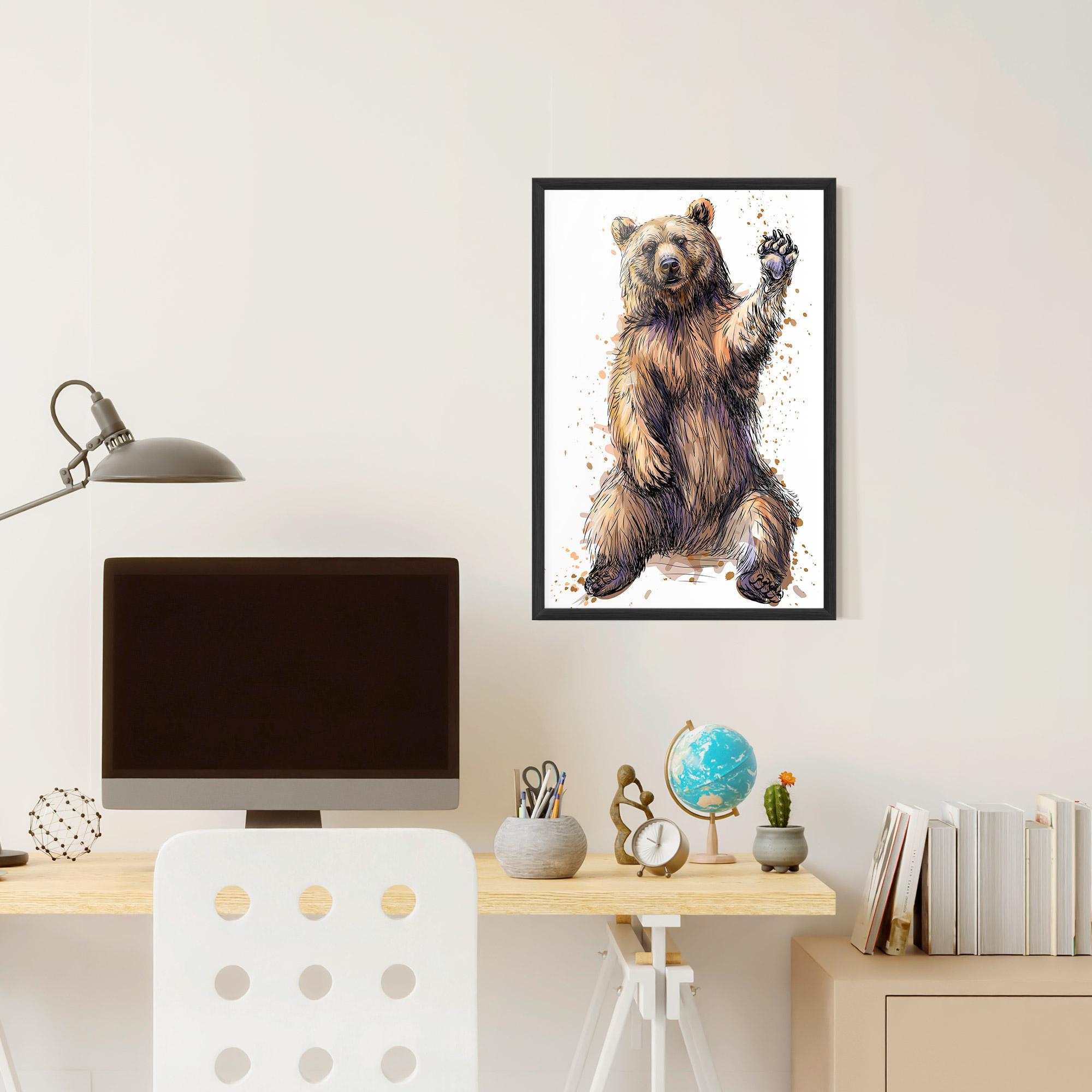 Poster Înrămat Brown Purple Bear mockup 6