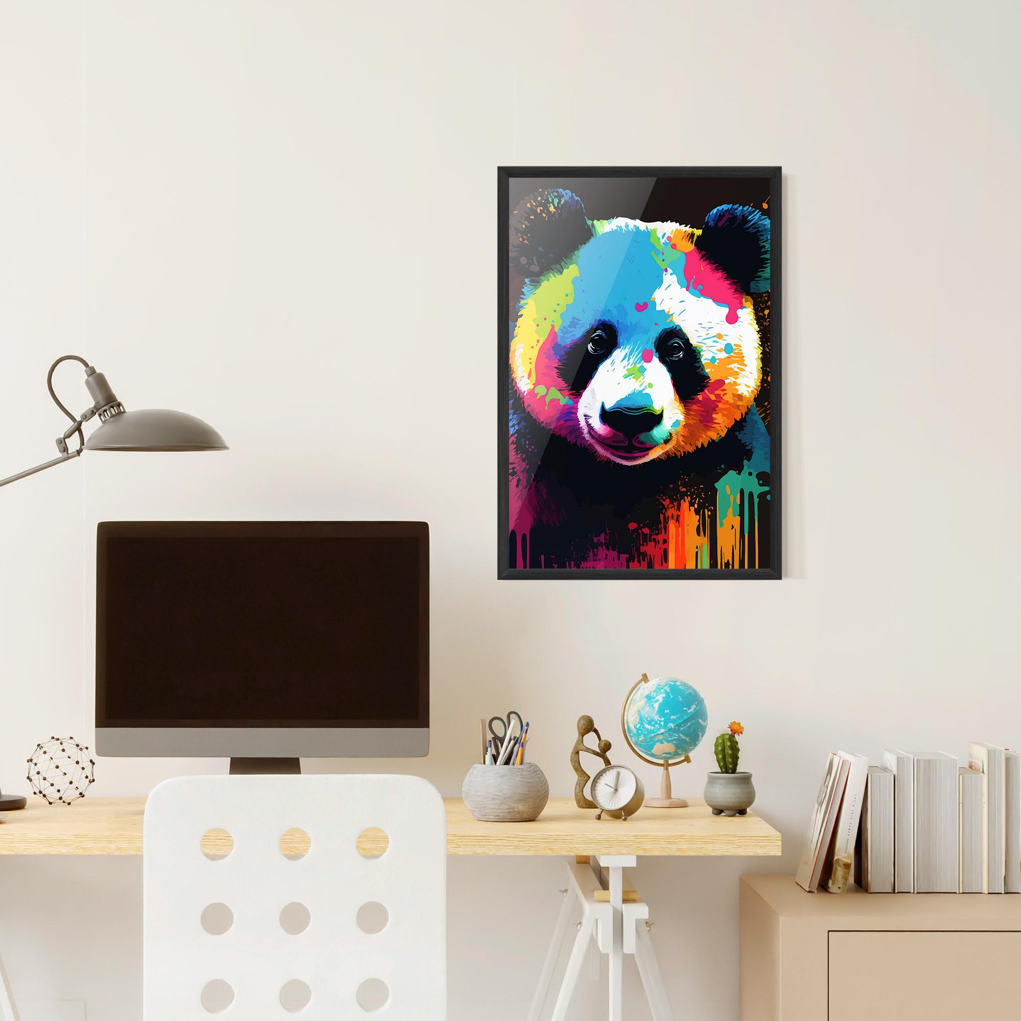 Poster Înrămat Panda Color Art mockup 6