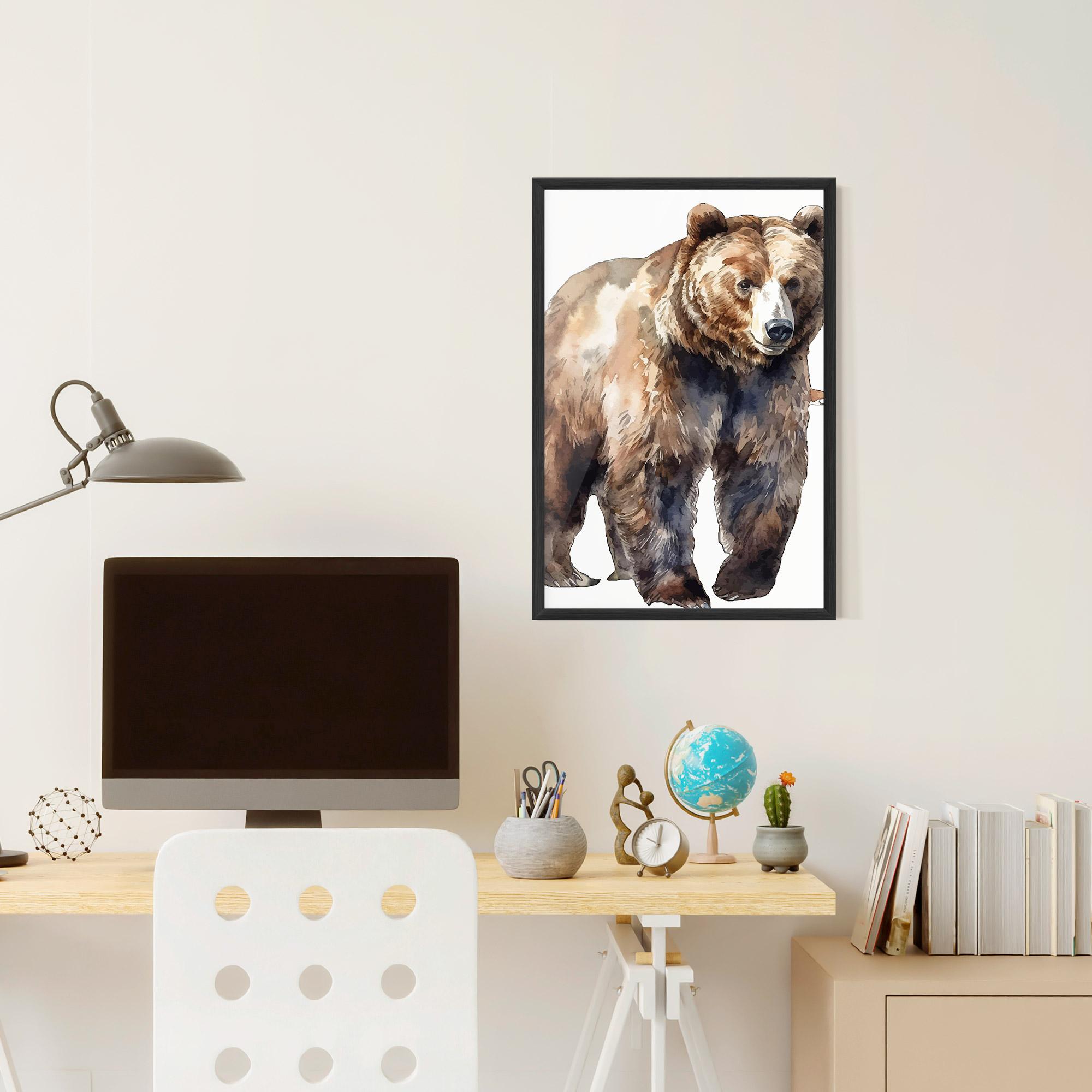Poster Înrămat Watercolor Bear Art mockup 6
