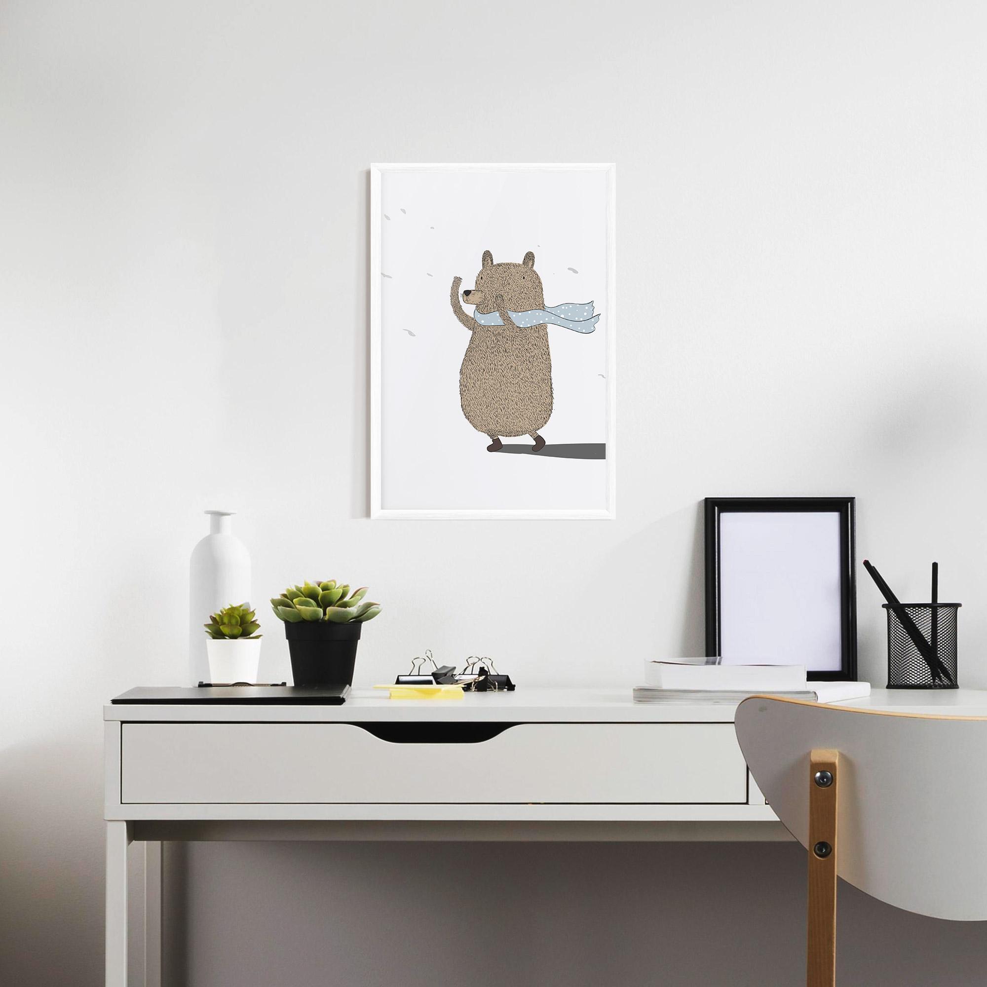 Poster Înrămat Bear Wearing A Scarf mockup 7