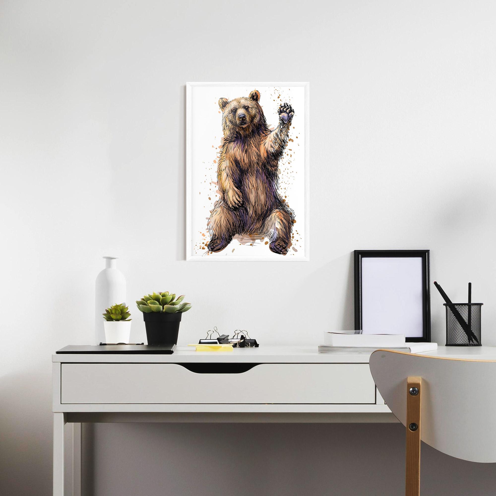 Poster Înrămat Brown Purple Bear mockup 7