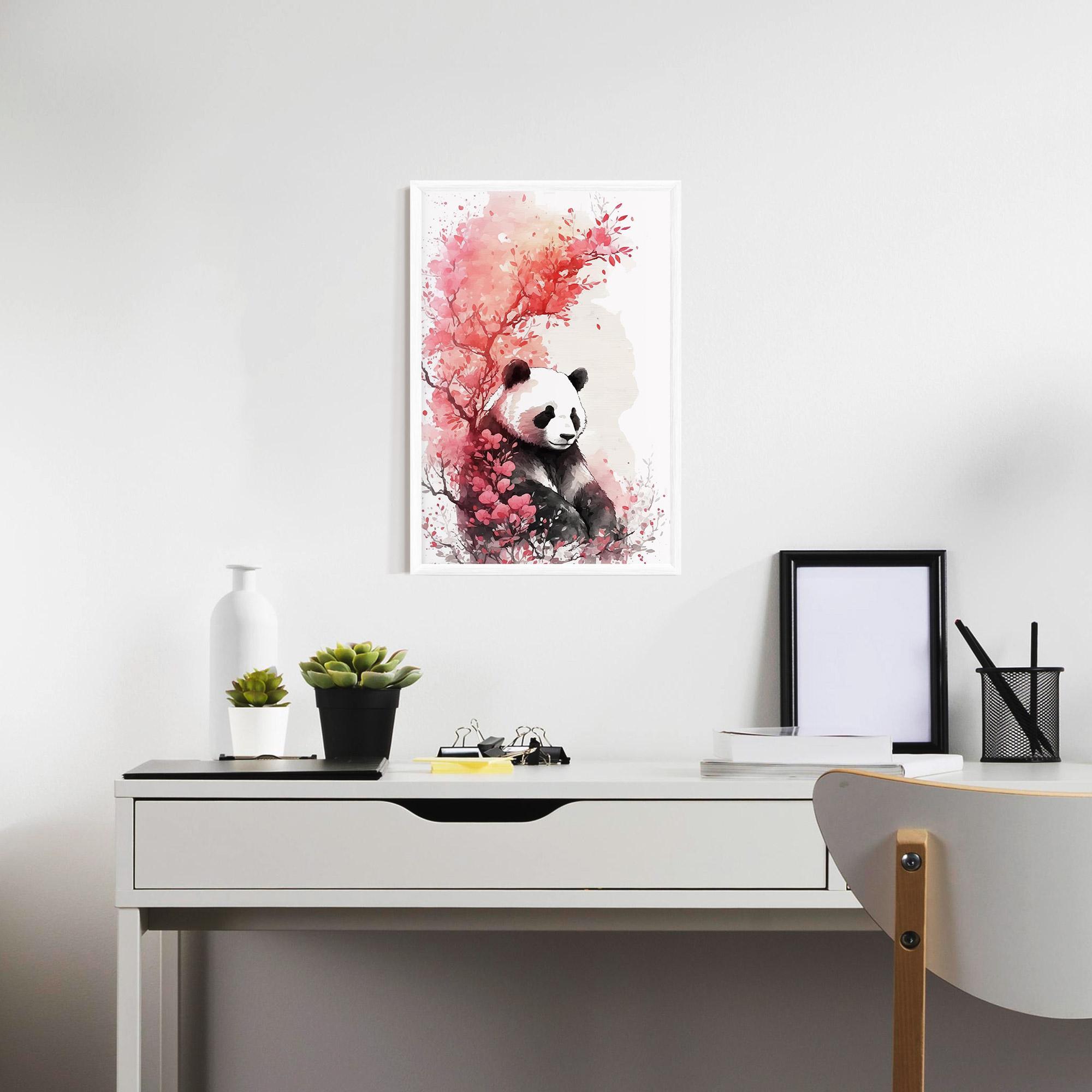 Poster Înrămat Pink Flower Panda mockup 7