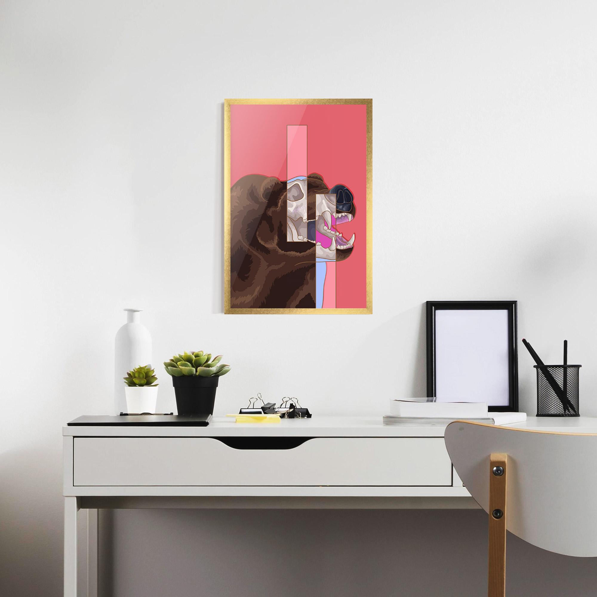 Poster Înrămat Bear Bone Art mockup 7