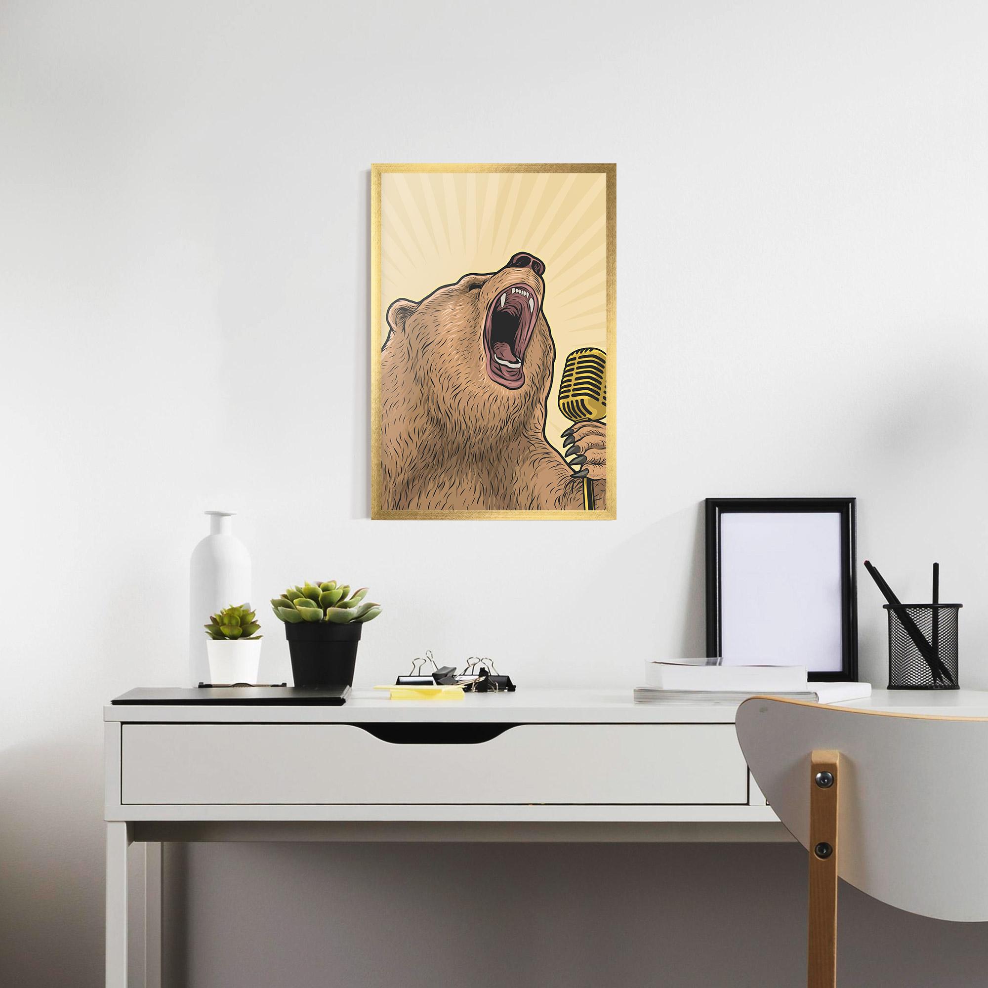 Poster Înrămat Bear Singing mockup 7