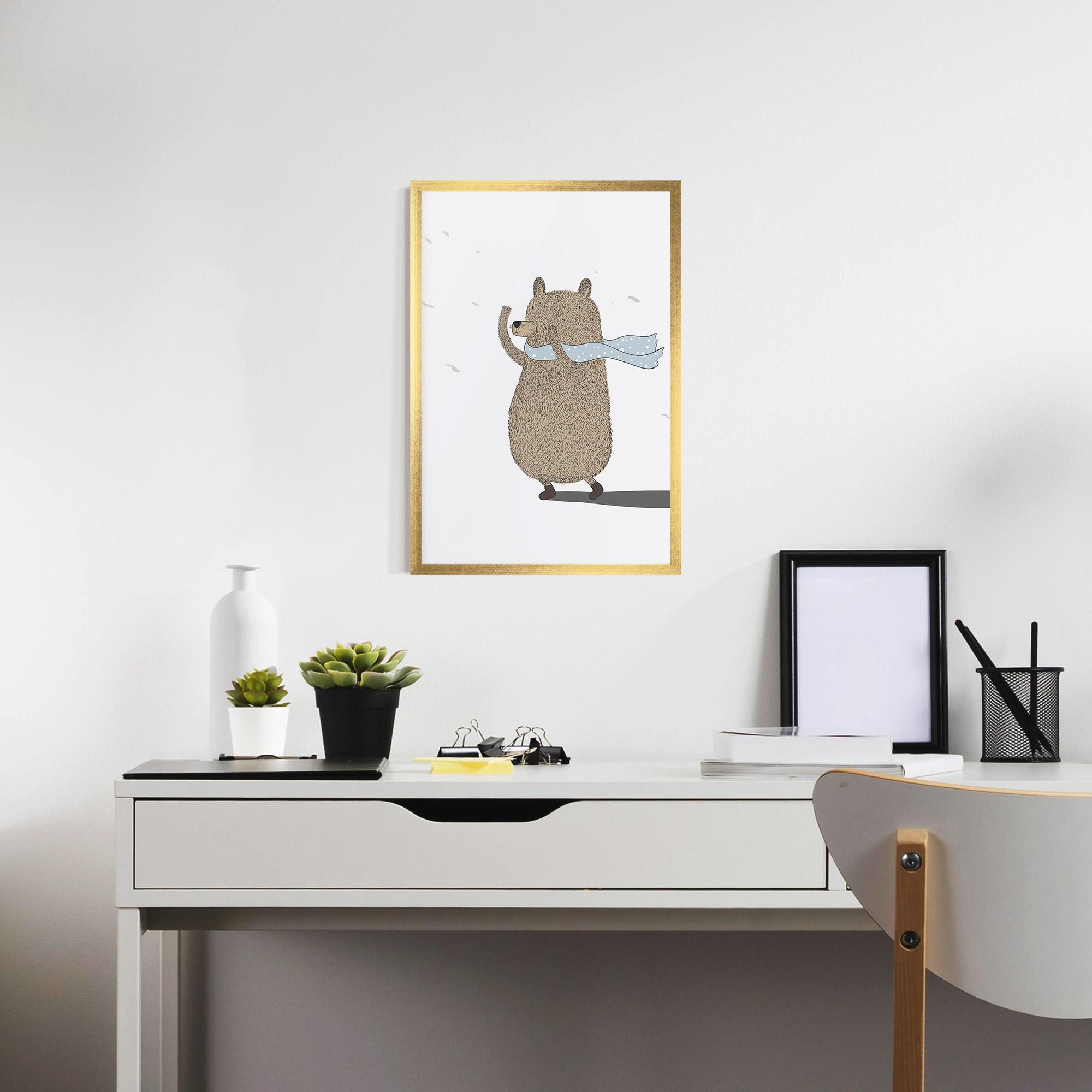 Poster Înrămat Bear Wearing A Scarf mockup 7