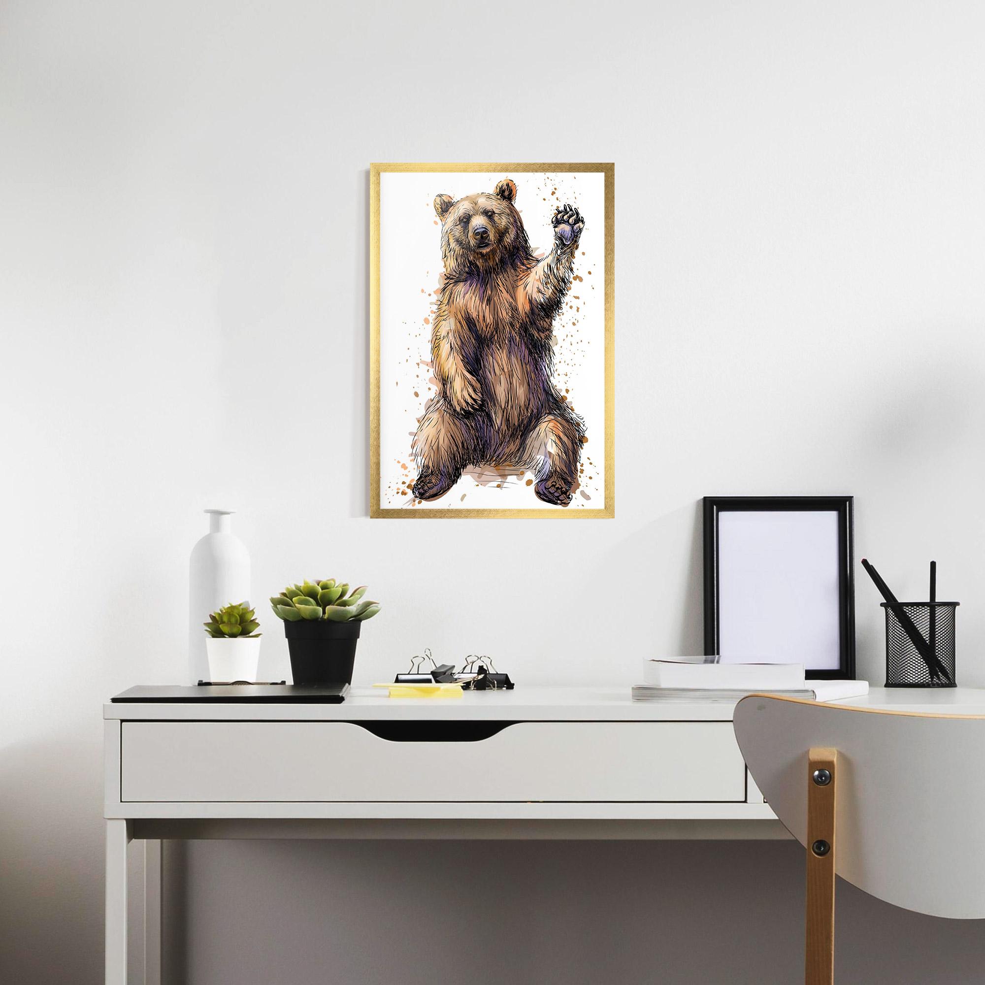 Poster Înrămat Brown Purple Bear mockup 7