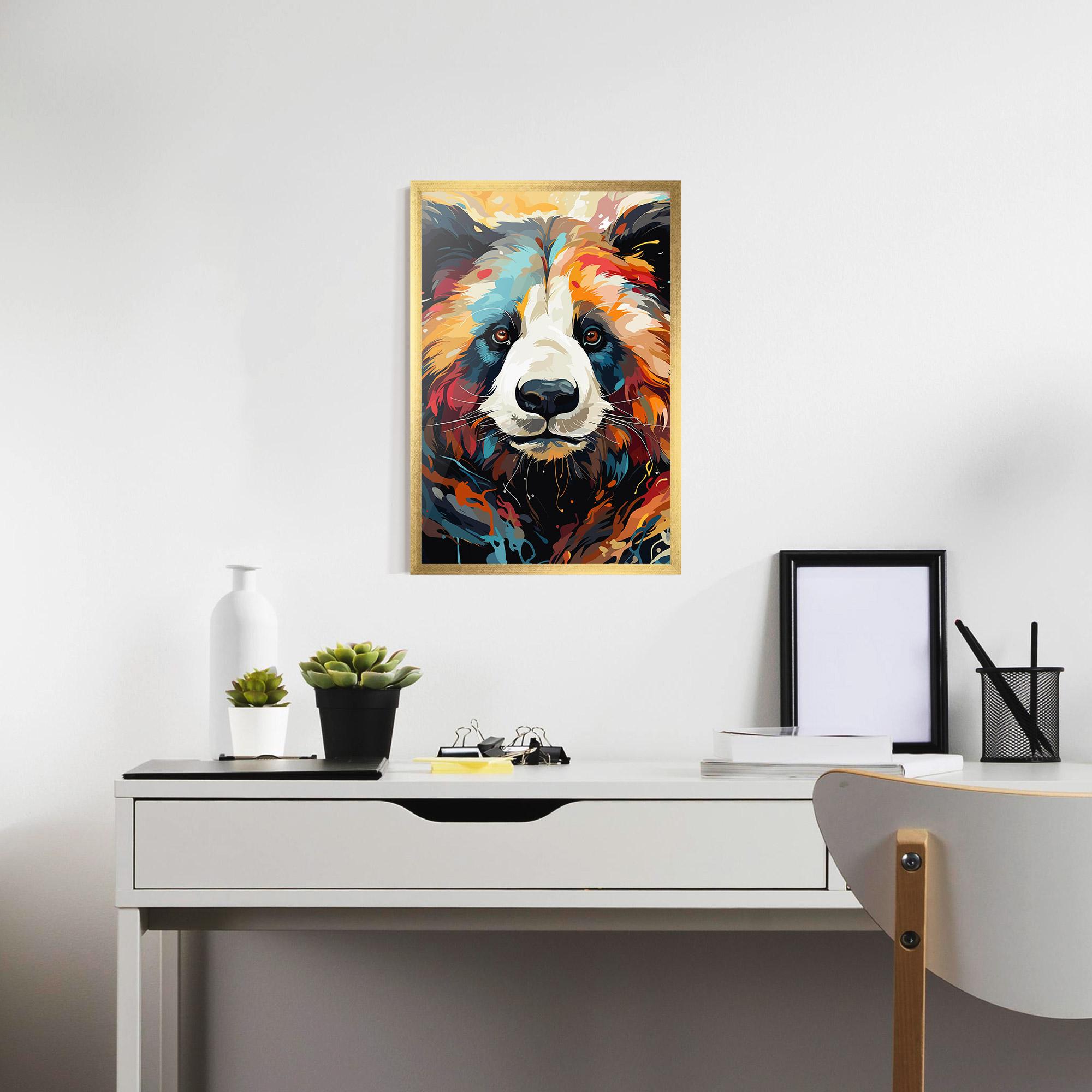 Poster Înrămat Cream Color Bear mockup 7