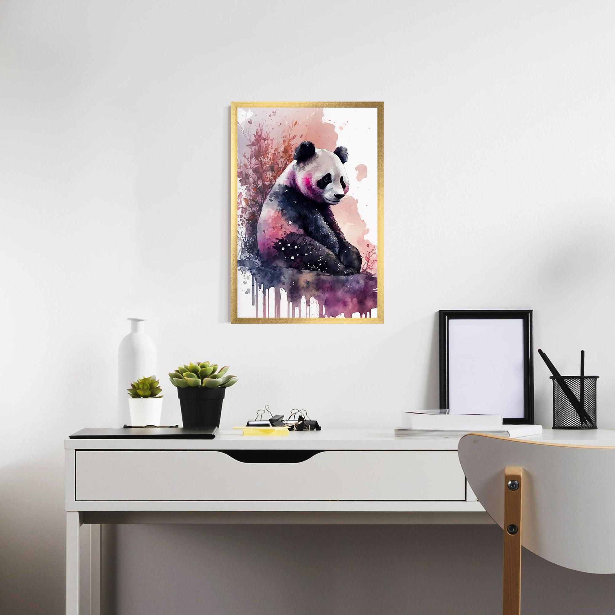 Poster Înrămat Purple Panda Art mockup 7
