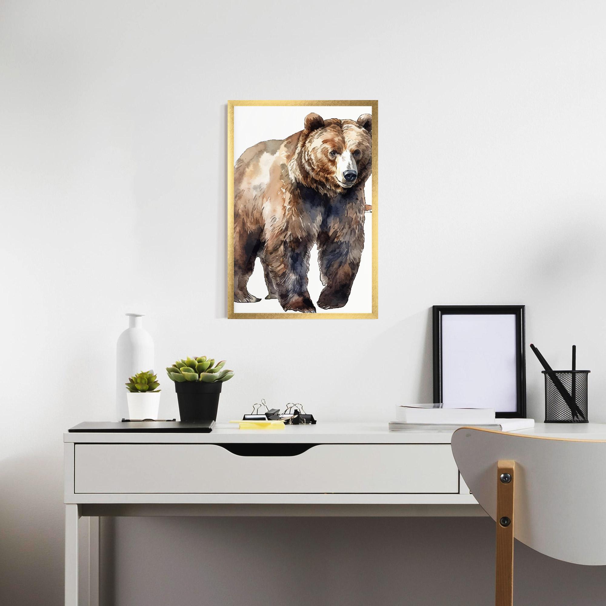 Poster Înrămat Watercolor Bear Art mockup 7