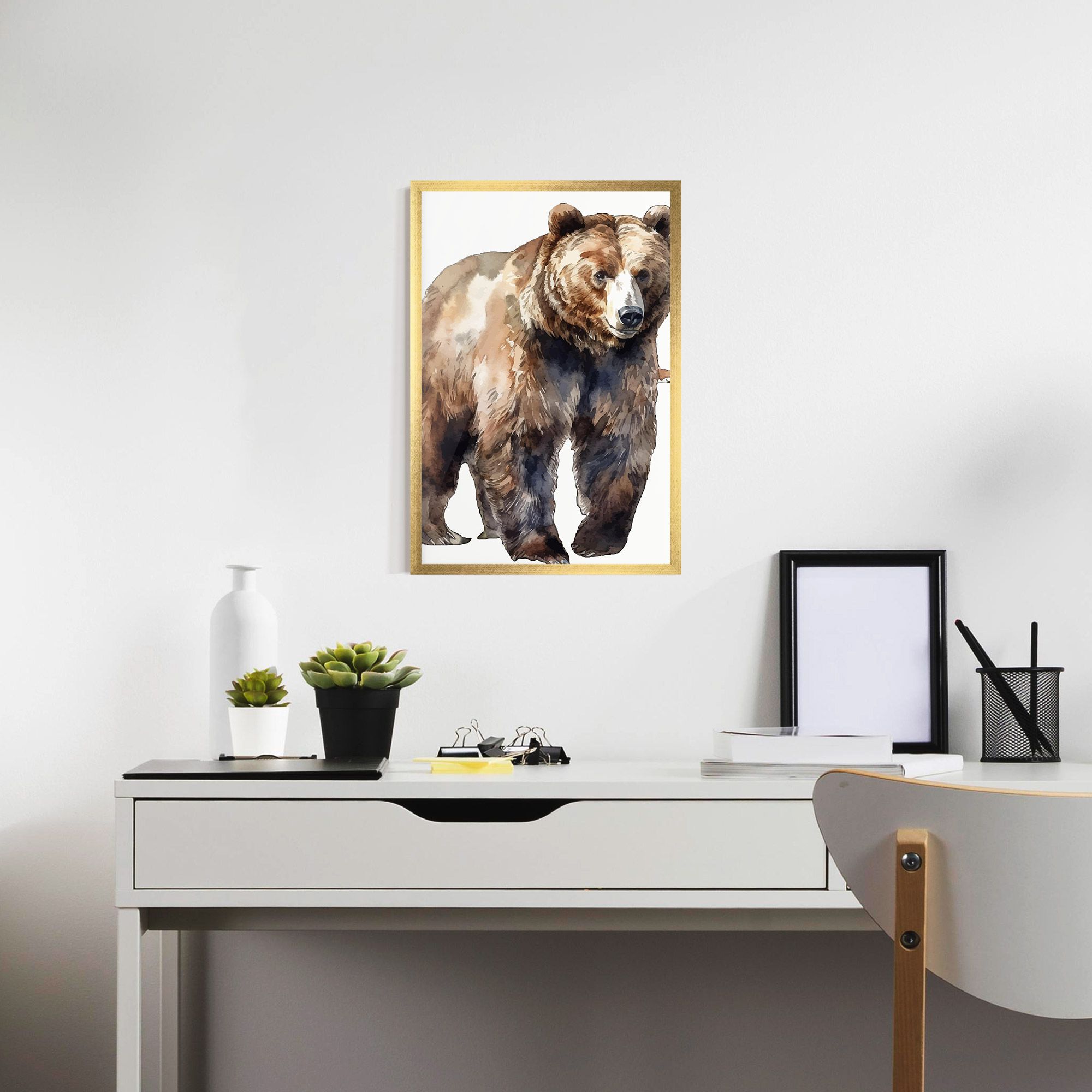Watercolor Bear Art mockup 7