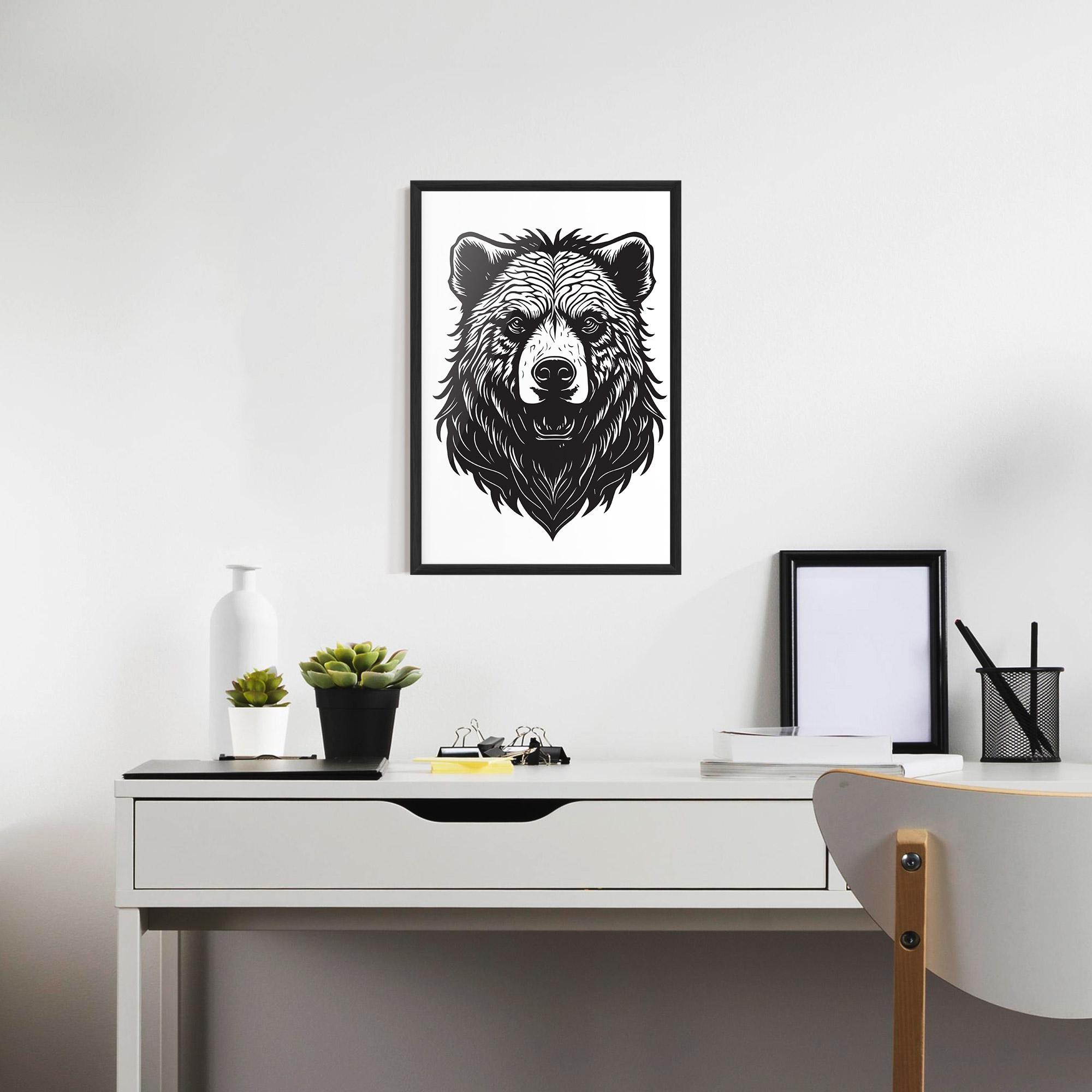 Poster Înrămat Bear Black Head mockup 7