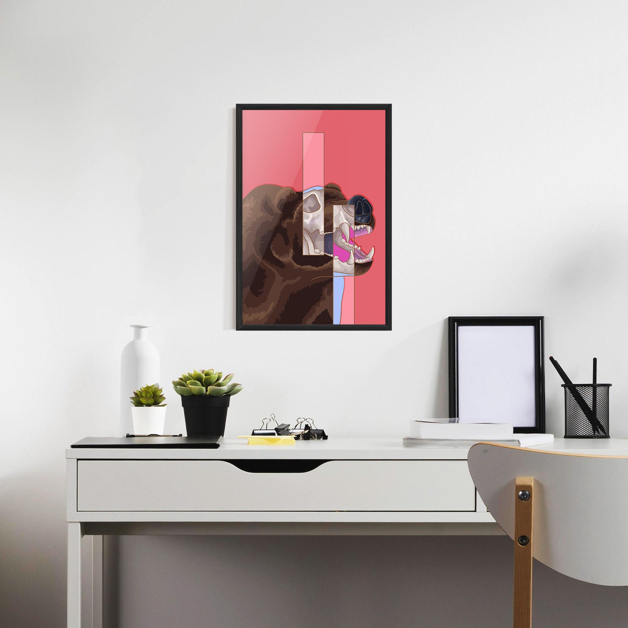 Poster Înrămat Bear Bone Art mockup 7