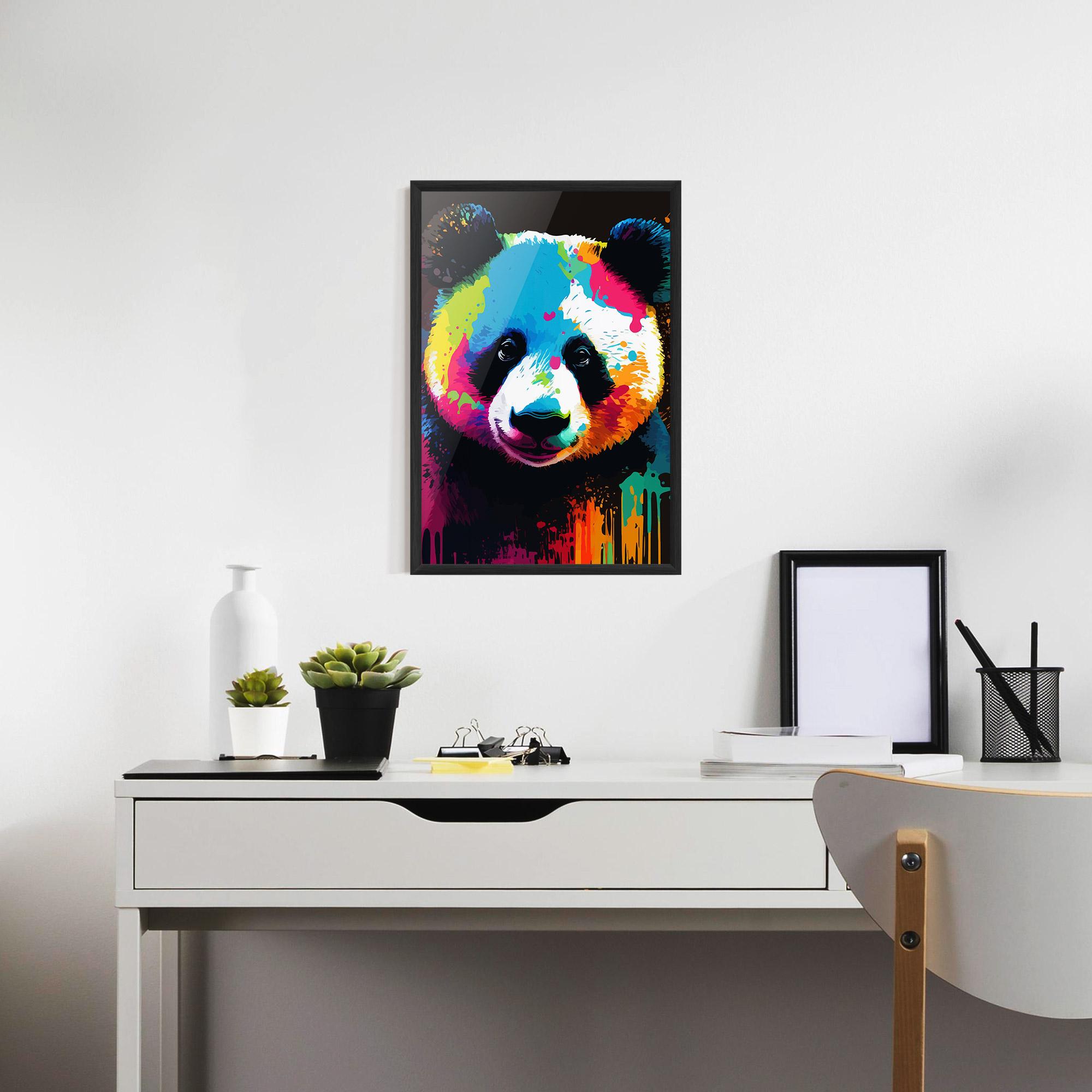 Poster Înrămat Panda Color Art mockup 7