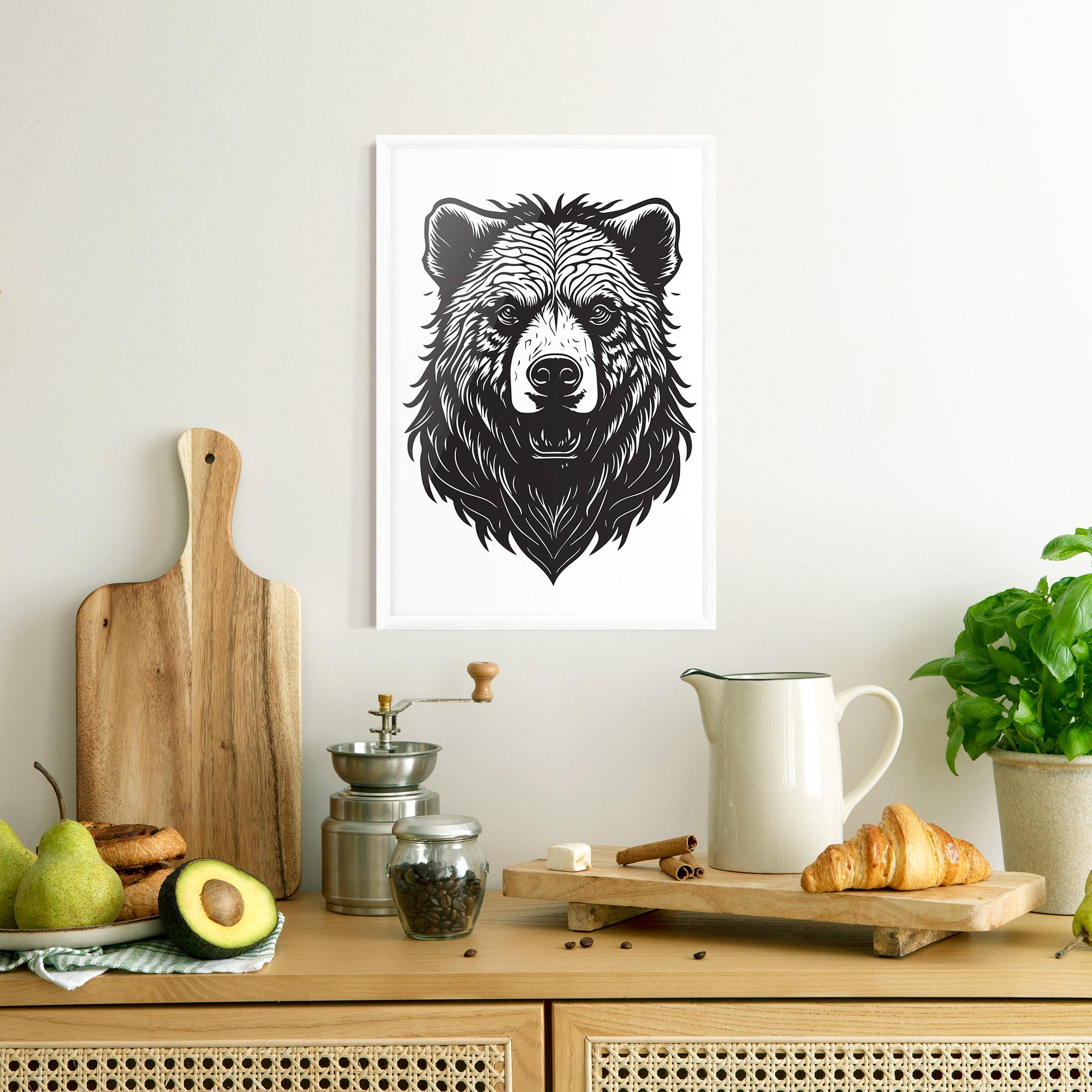 Poster Înrămat Bear Black Head mockup 8