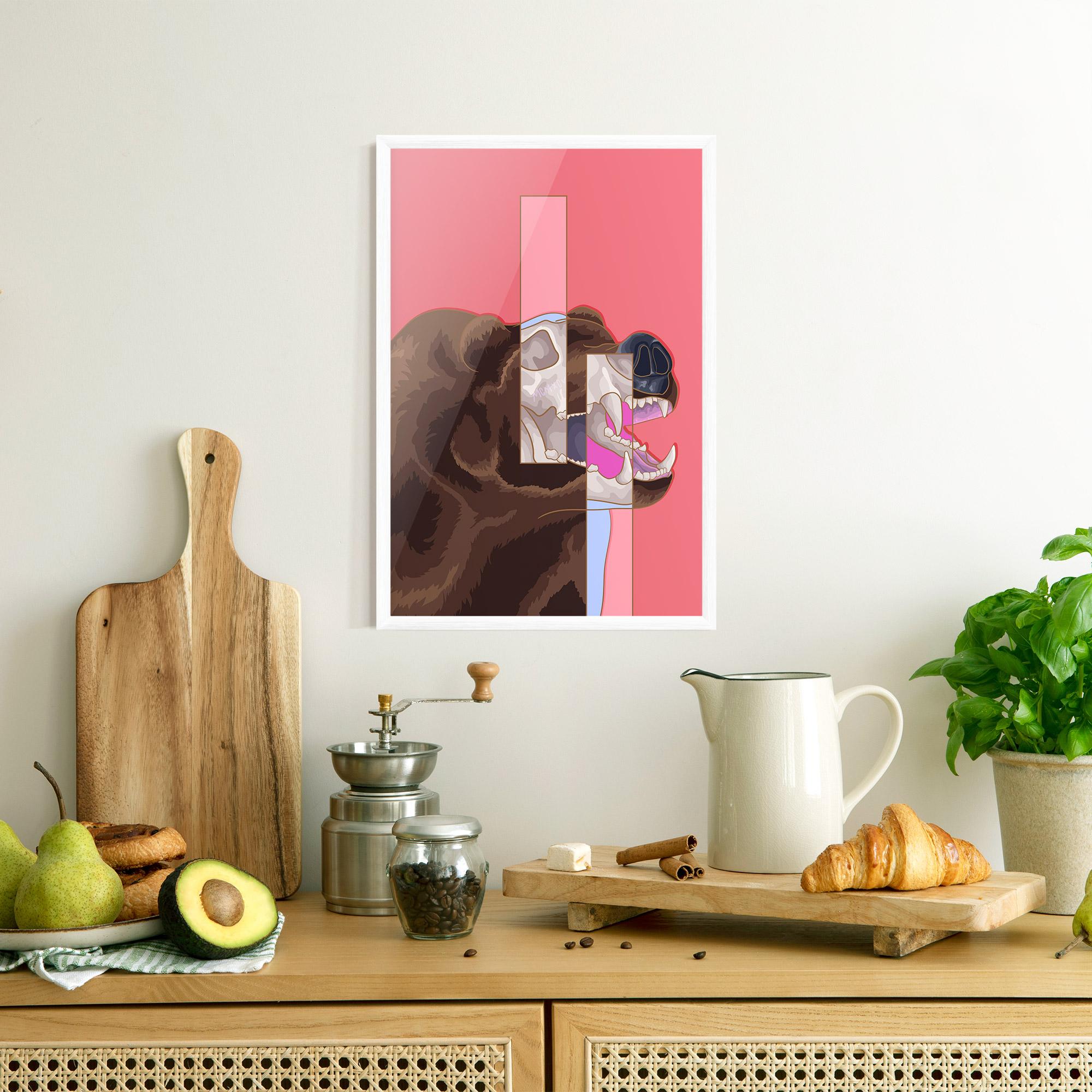 Poster Înrămat Bear Bone Art mockup 8
