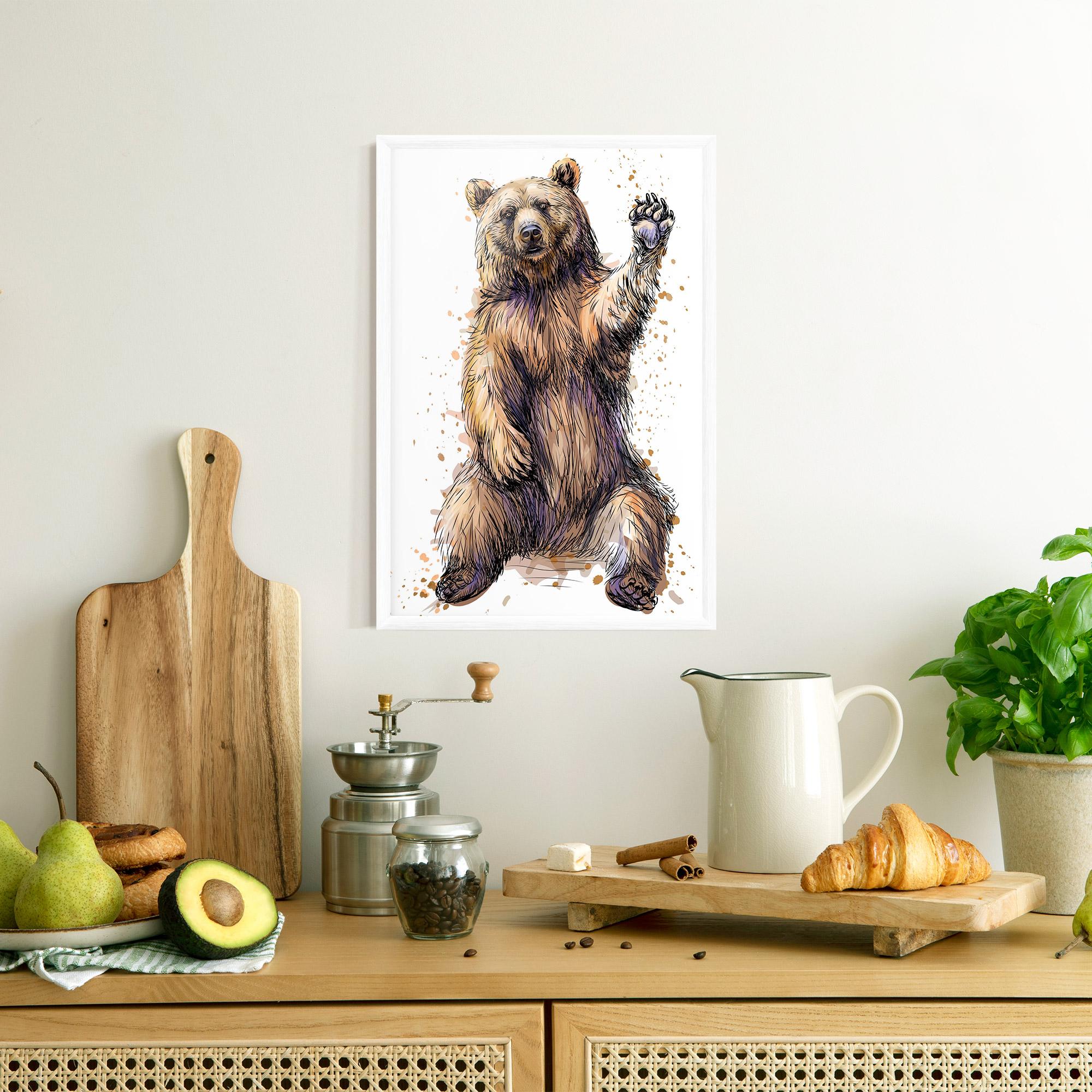 Poster Înrămat Brown Purple Bear mockup 8