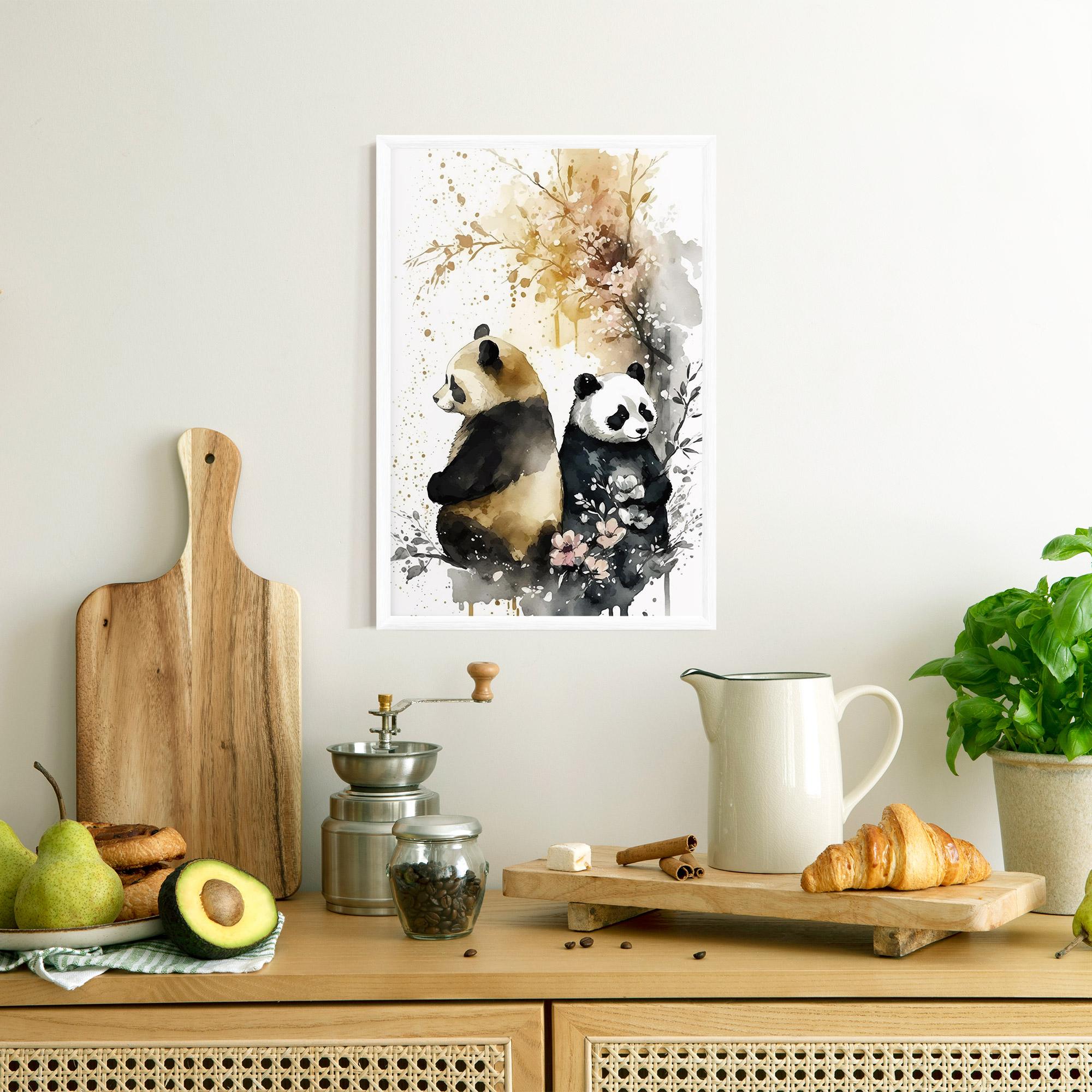Poster Înrămat Gold Panda Art mockup 8