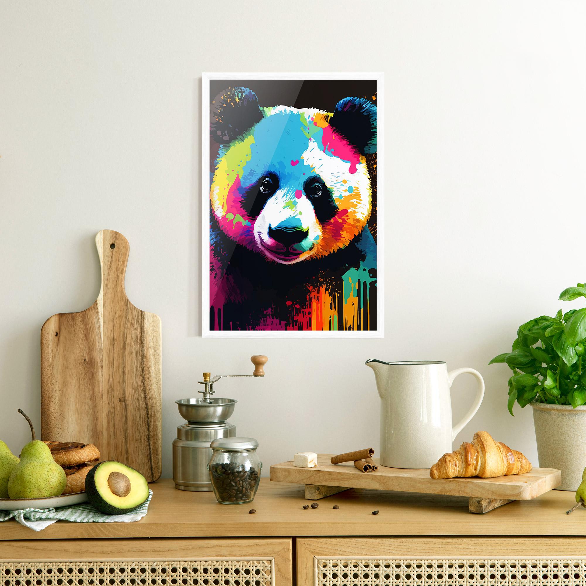 Poster Înrămat Panda Color Art mockup 8