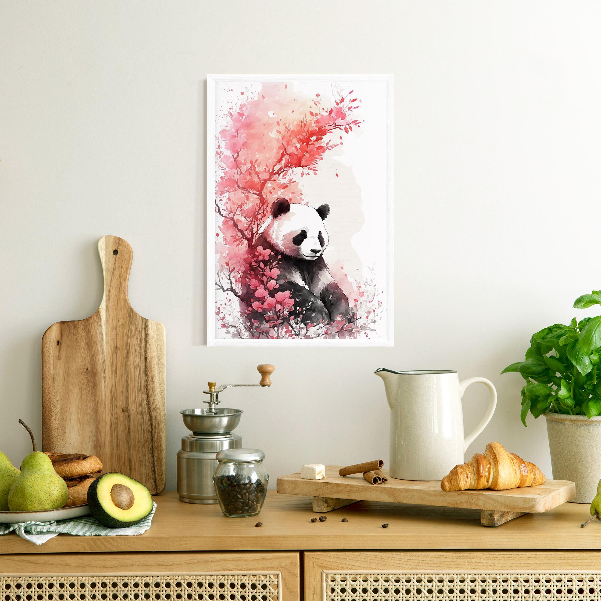 Poster Înrămat Pink Flower Panda mockup 8