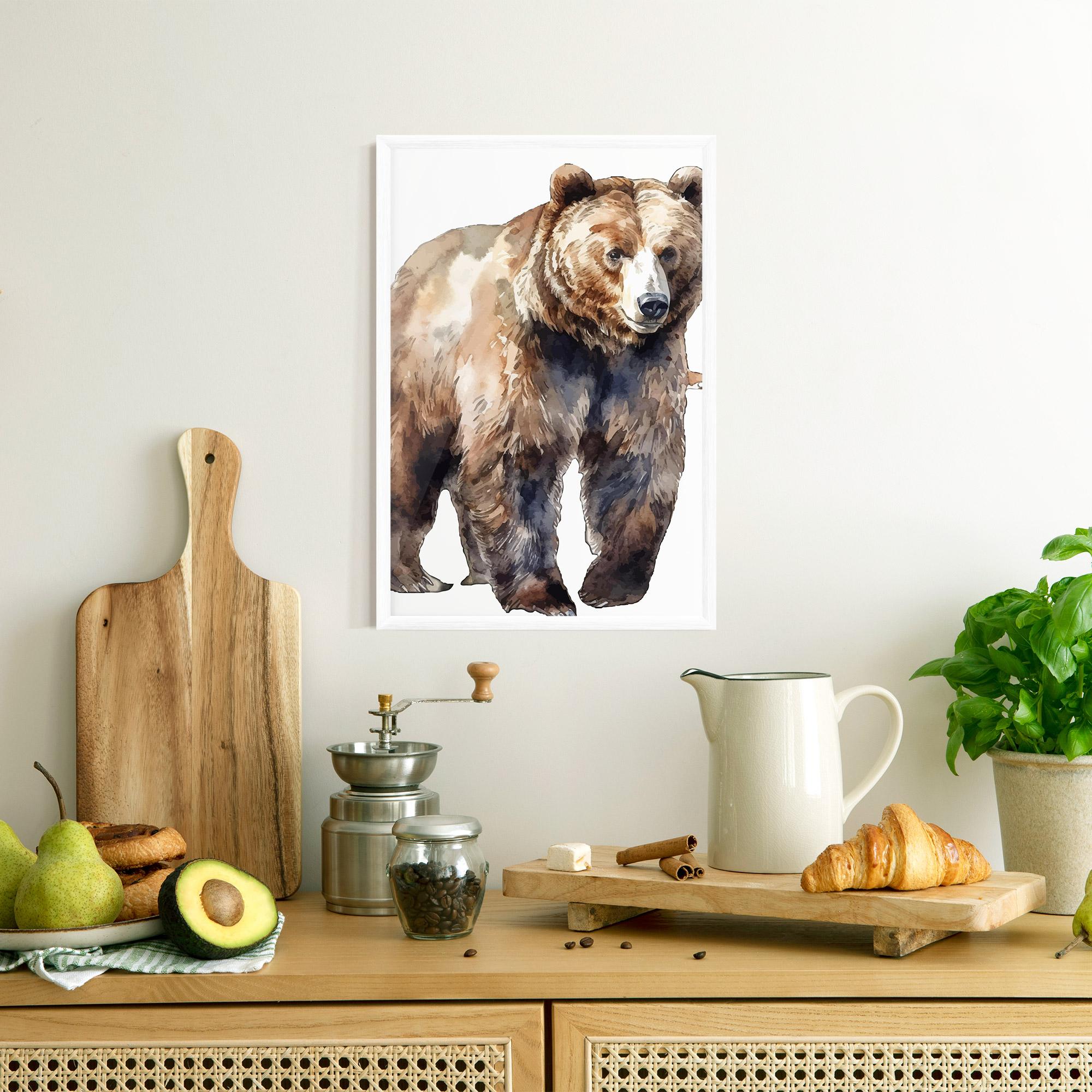 Poster Înrămat Watercolor Bear Art mockup 8