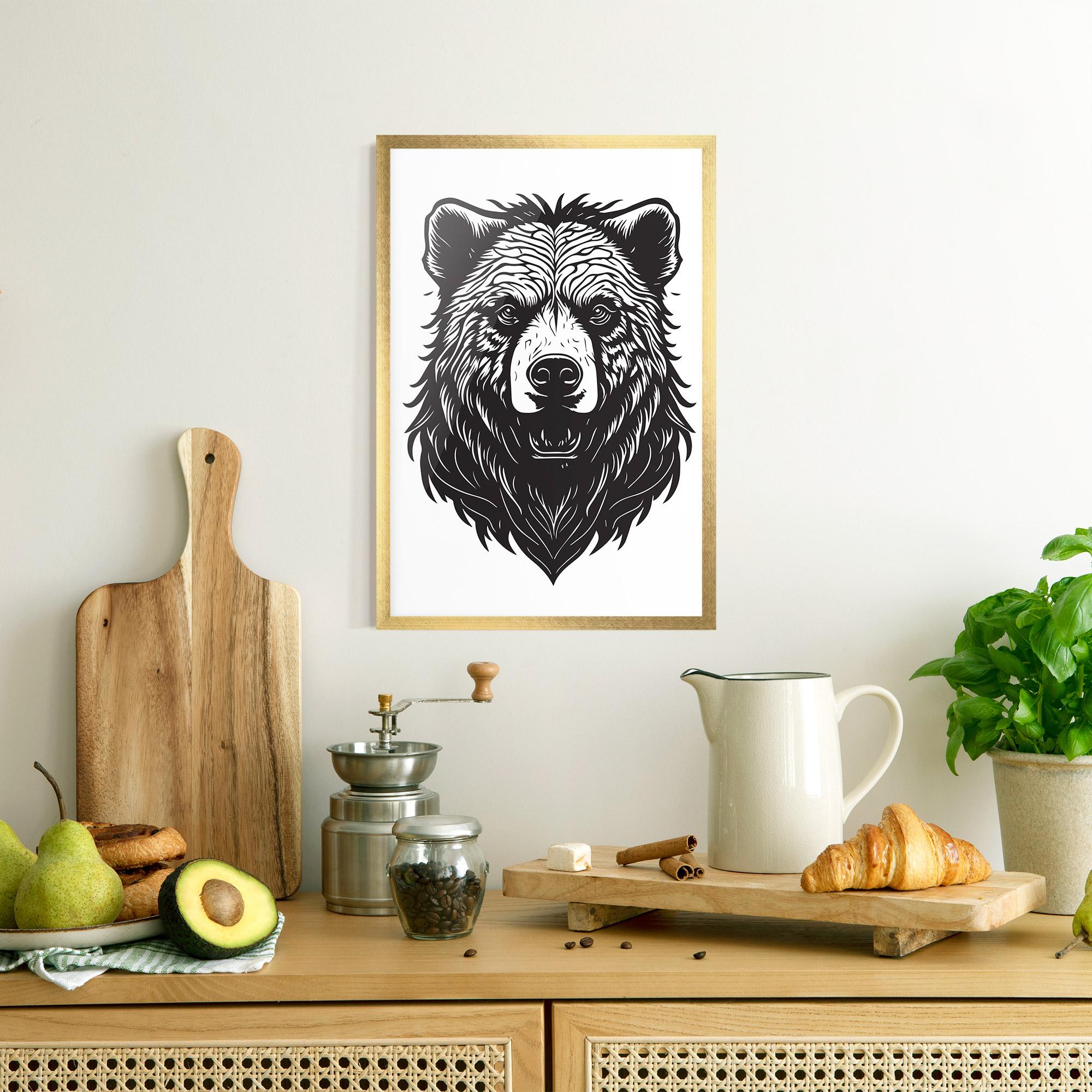 Poster Înrămat Bear Black Head mockup 8