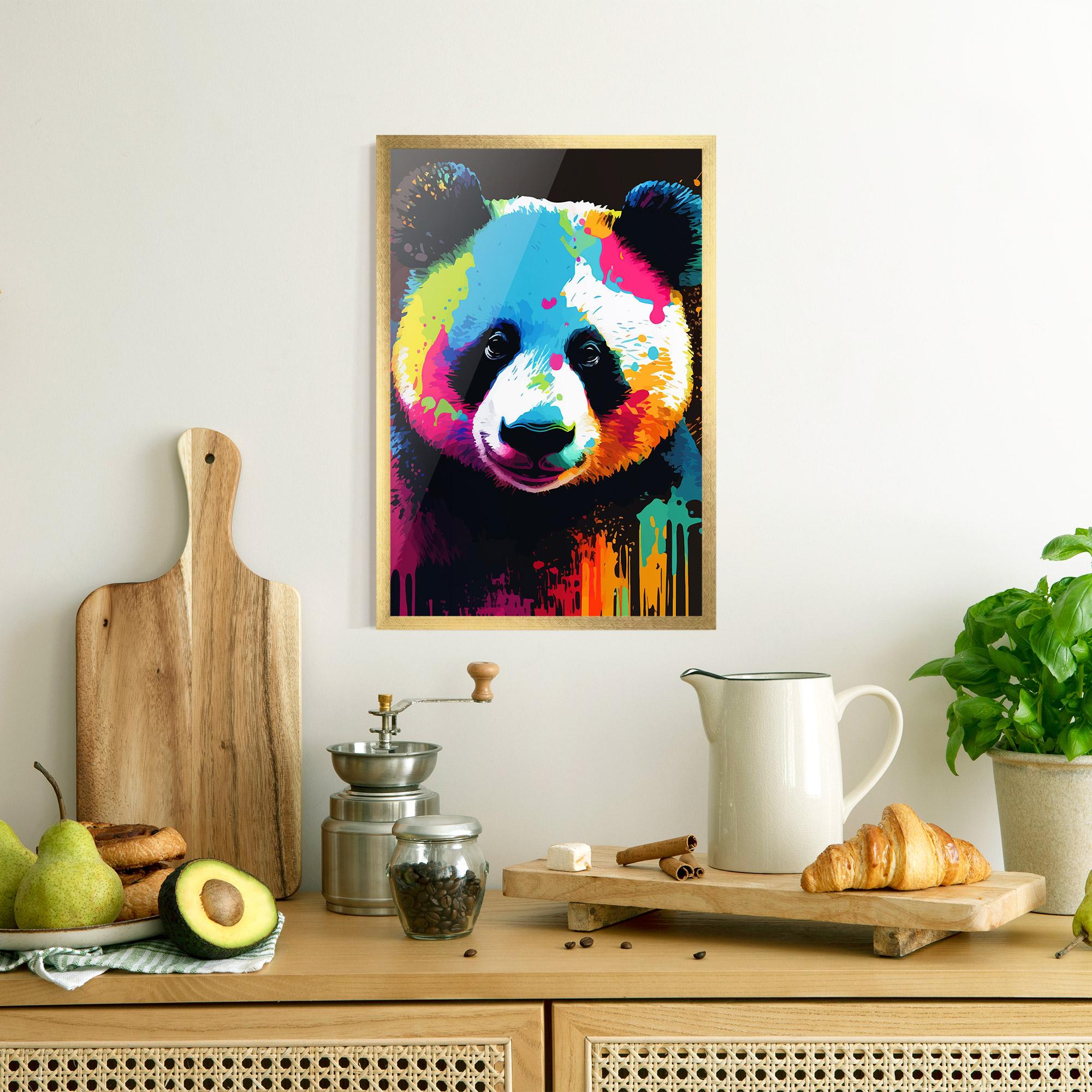 Poster Înrămat Panda Color Art mockup 8