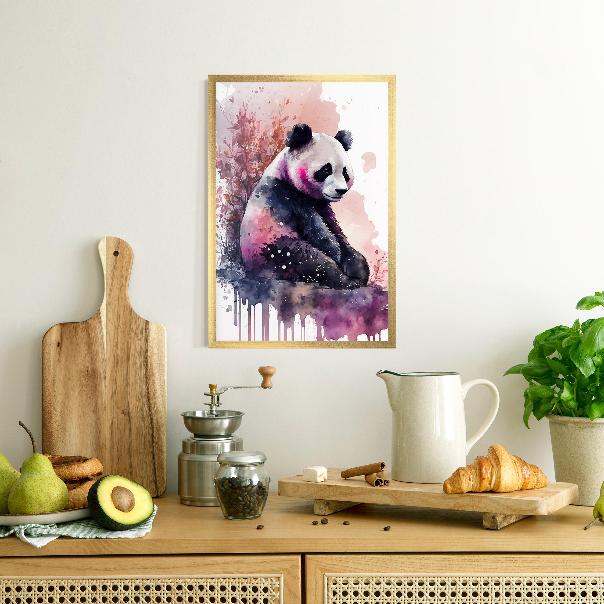 Poster Înrămat Purple Panda Art mockup 8
