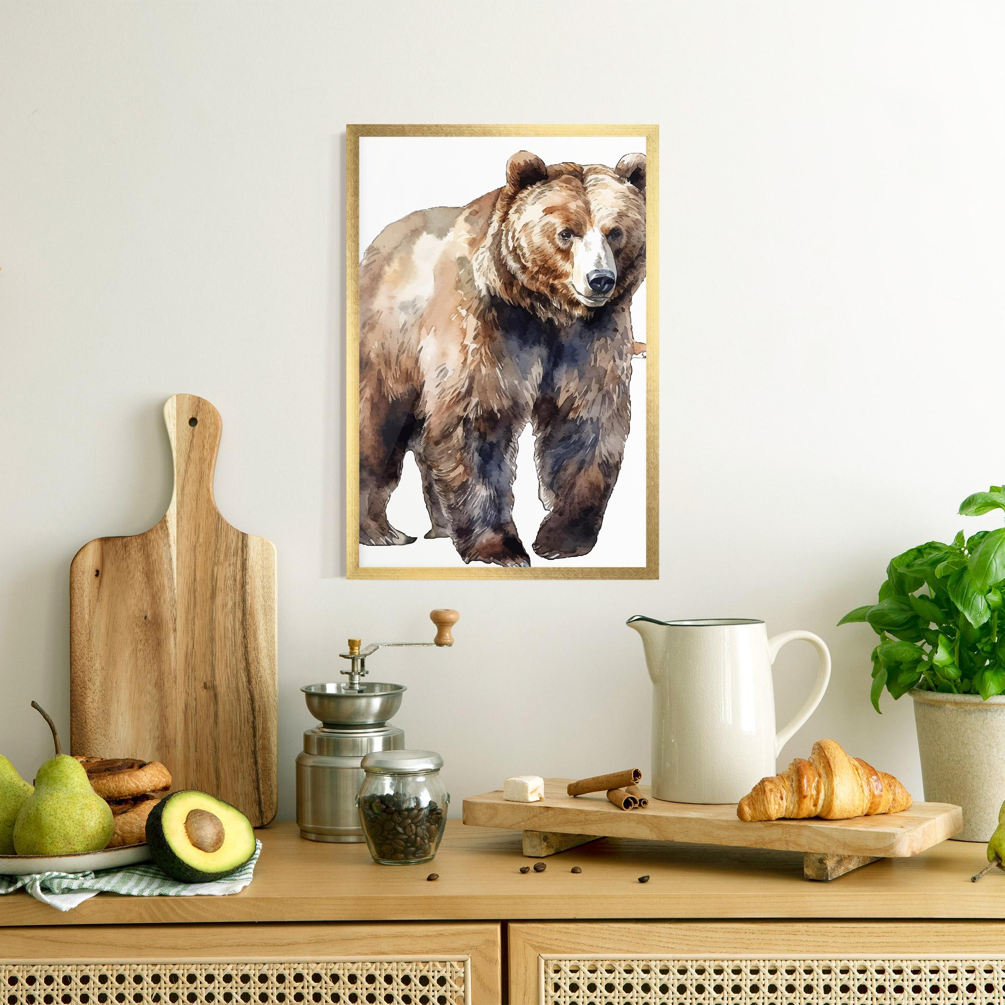 Poster Înrămat Watercolor Bear Art mockup 8