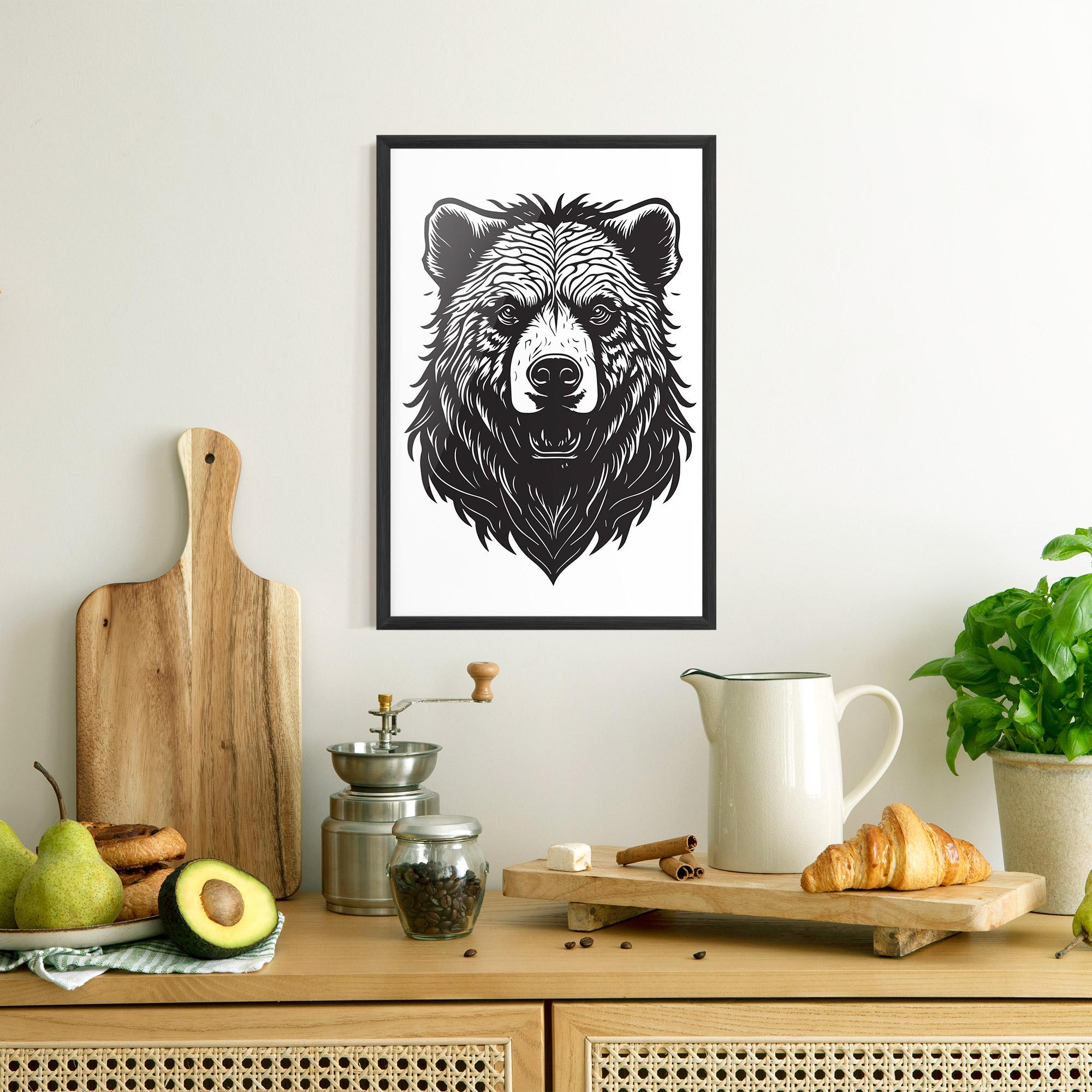 Poster Înrămat Bear Black Head mockup 8