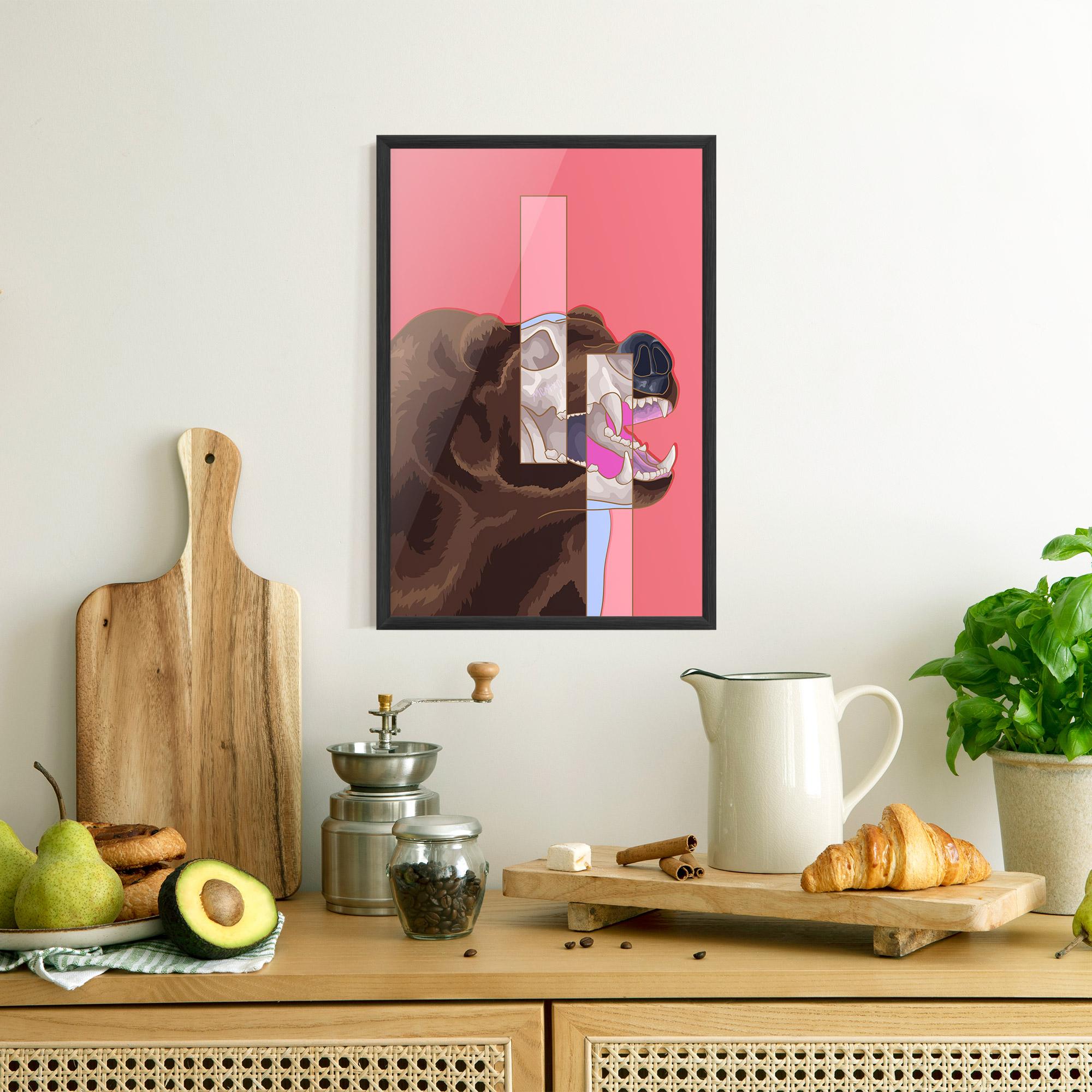 Poster Înrămat Bear Bone Art mockup 8