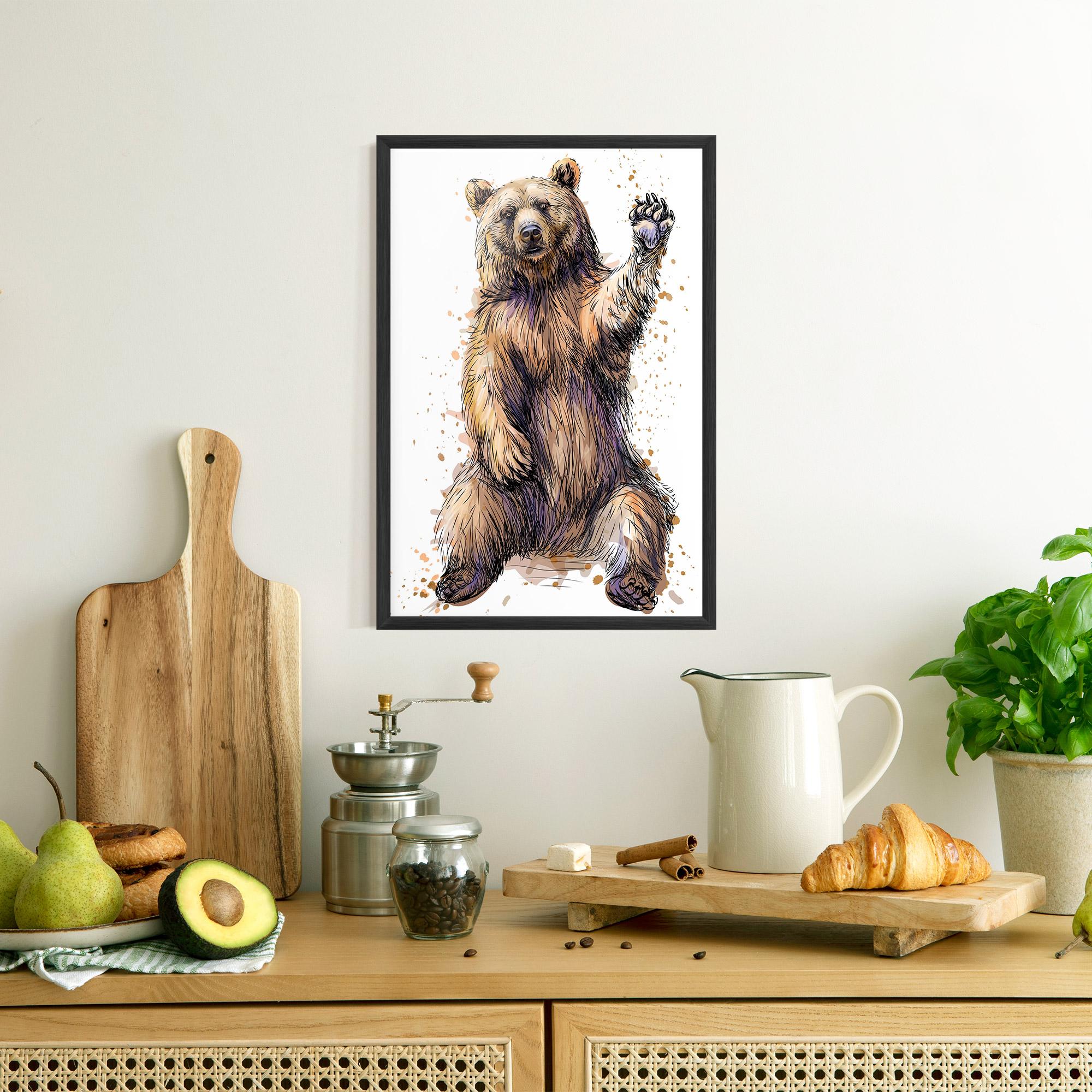 Poster Înrămat Brown Purple Bear mockup 8