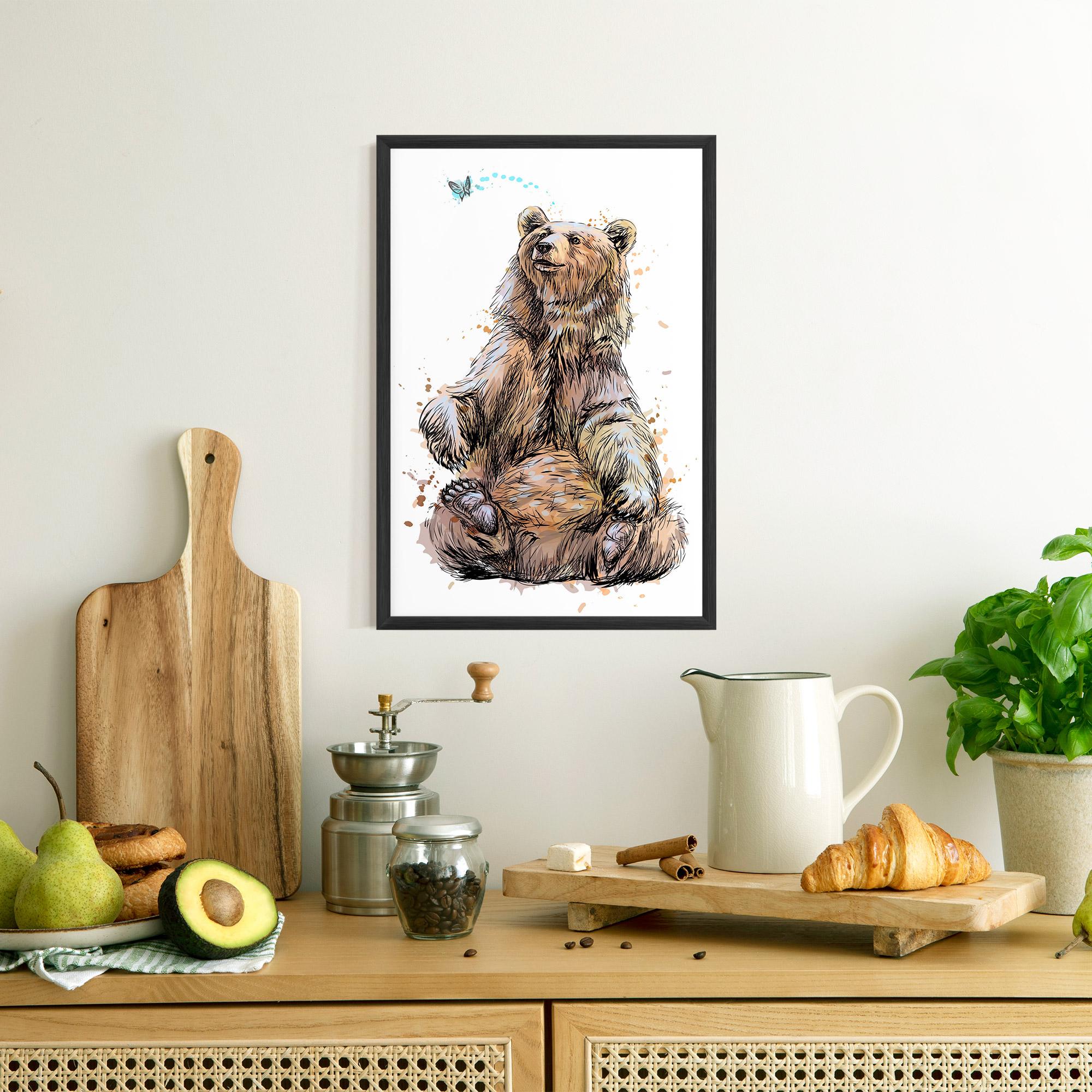 Poster Înrămat Butterfly Bear mockup 8