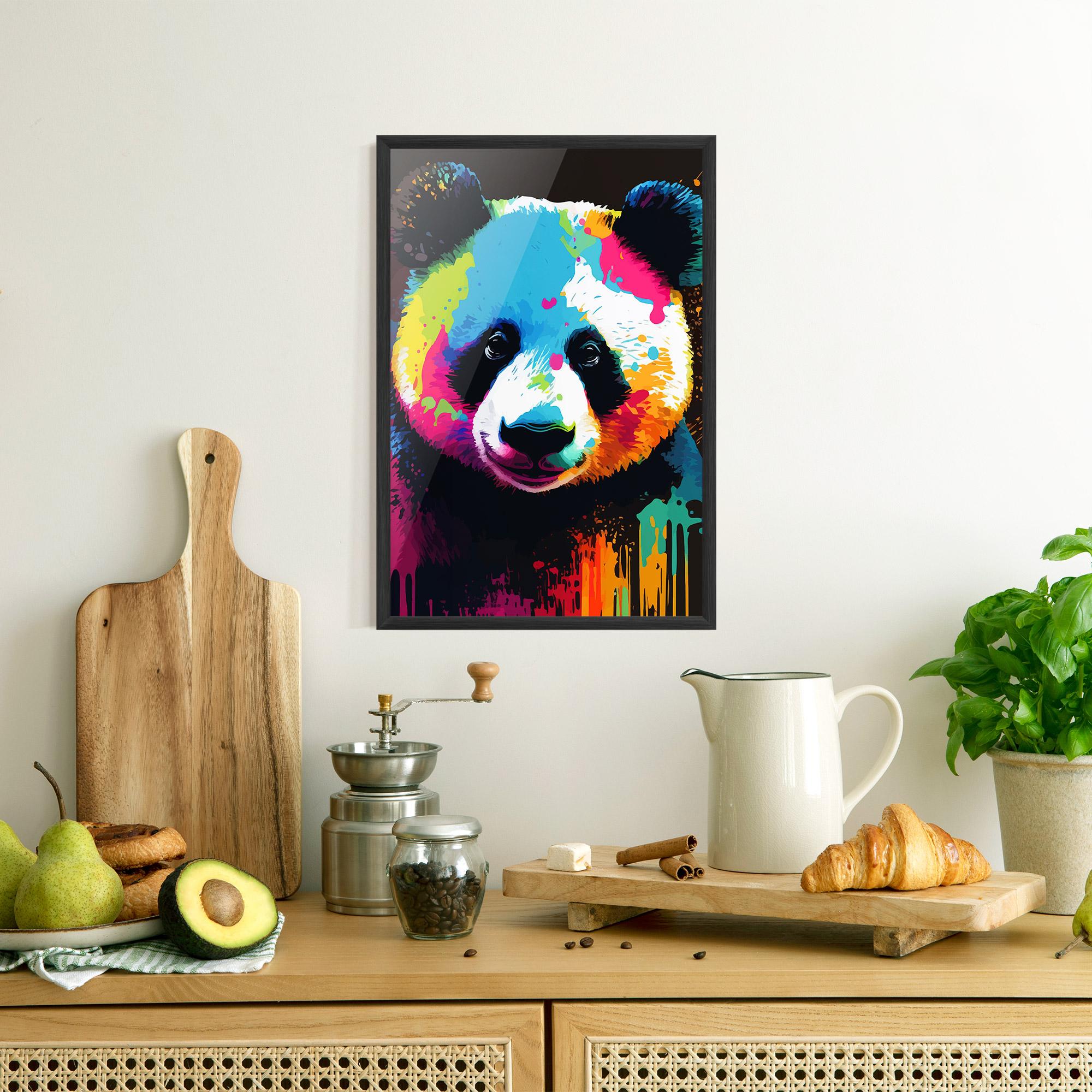 Poster Înrămat Panda Color Art mockup 8