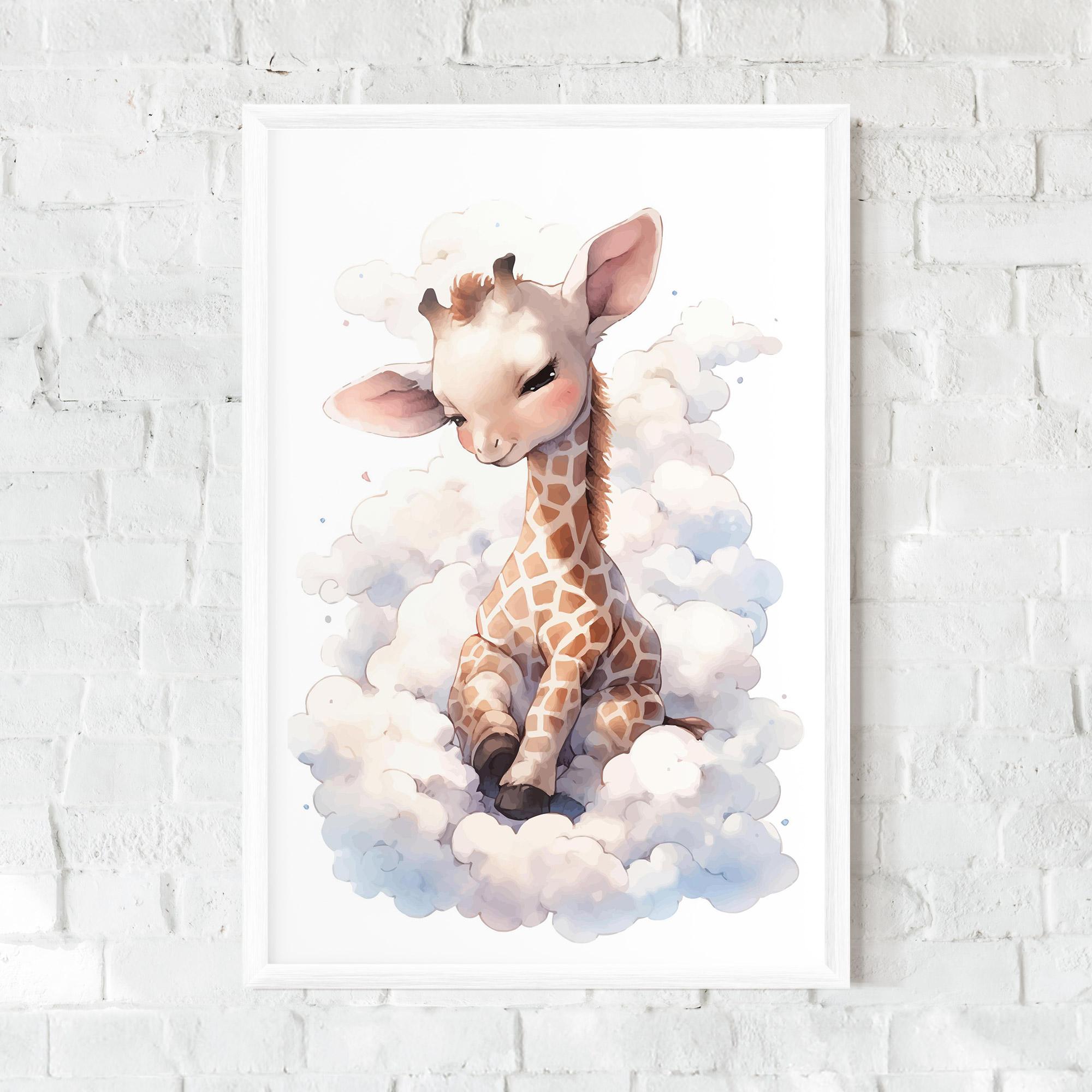 Poster Înrămat Cute Baby Giraffe mockup 0