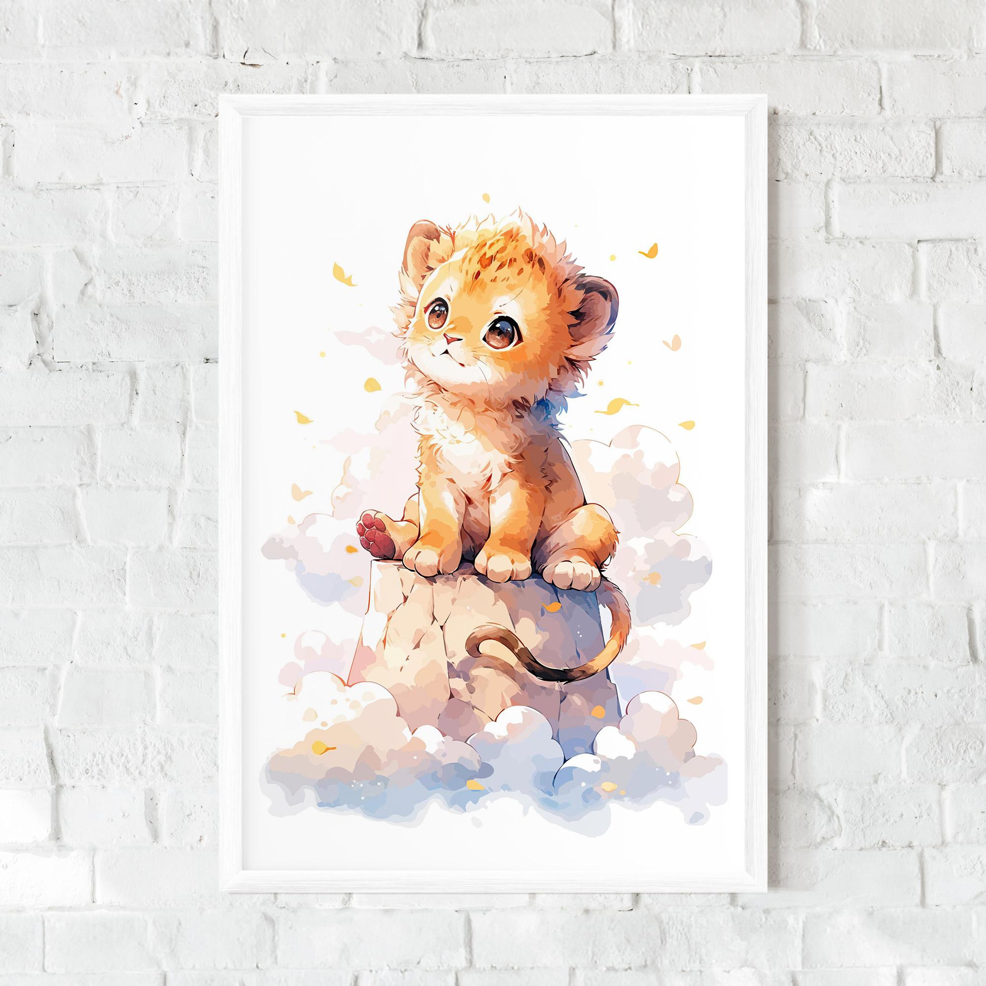 Poster Înrămat Cute Cloud Lion mockup 0