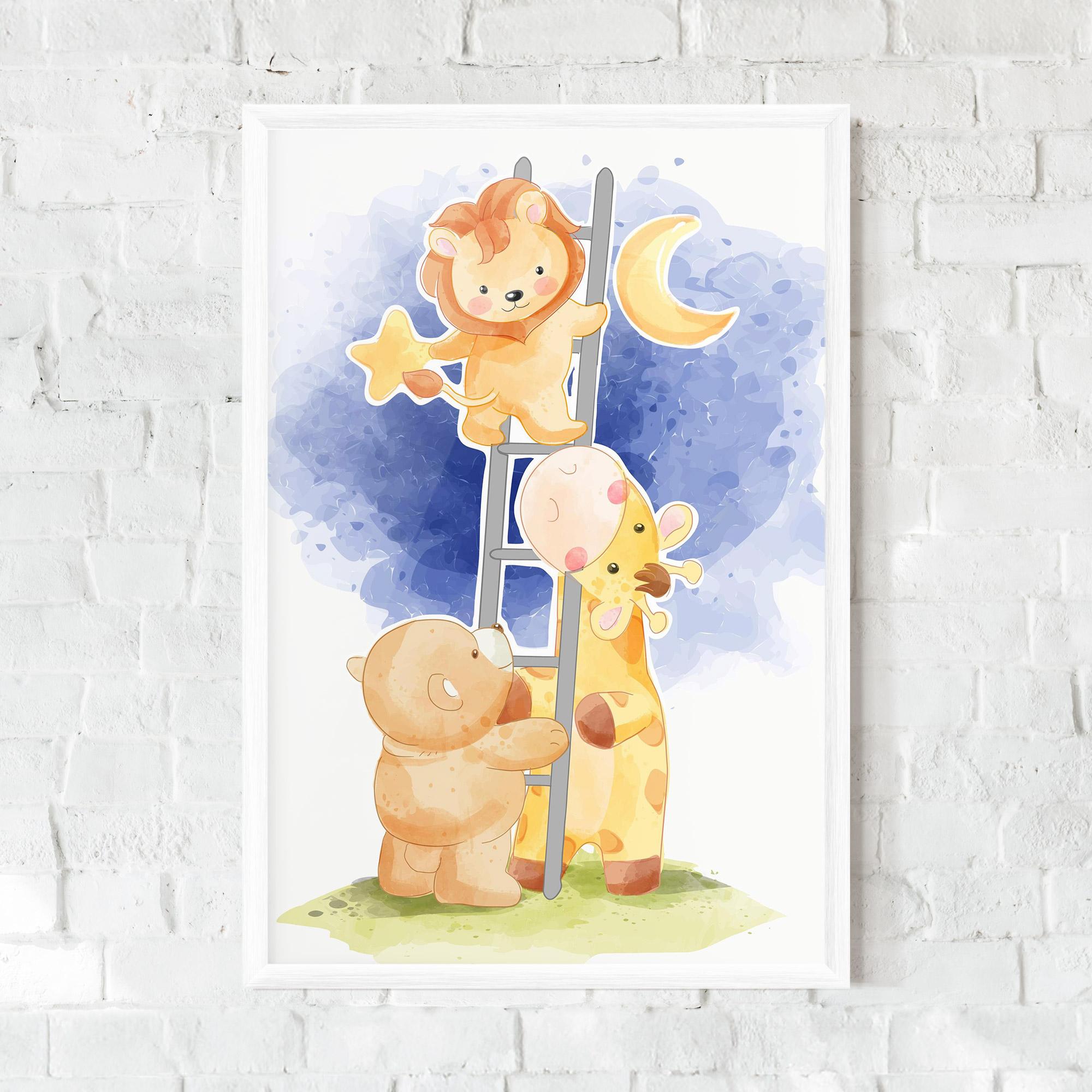 Poster Înrămat Lion Moon mockup 0