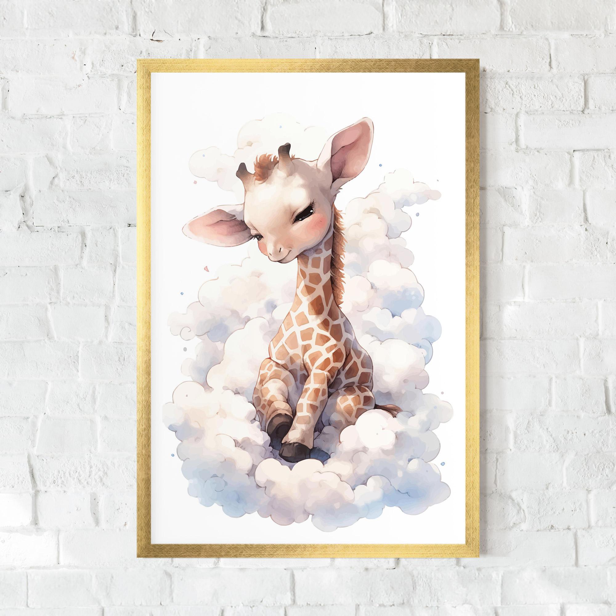Poster Înrămat Cute Baby Giraffe mockup 0