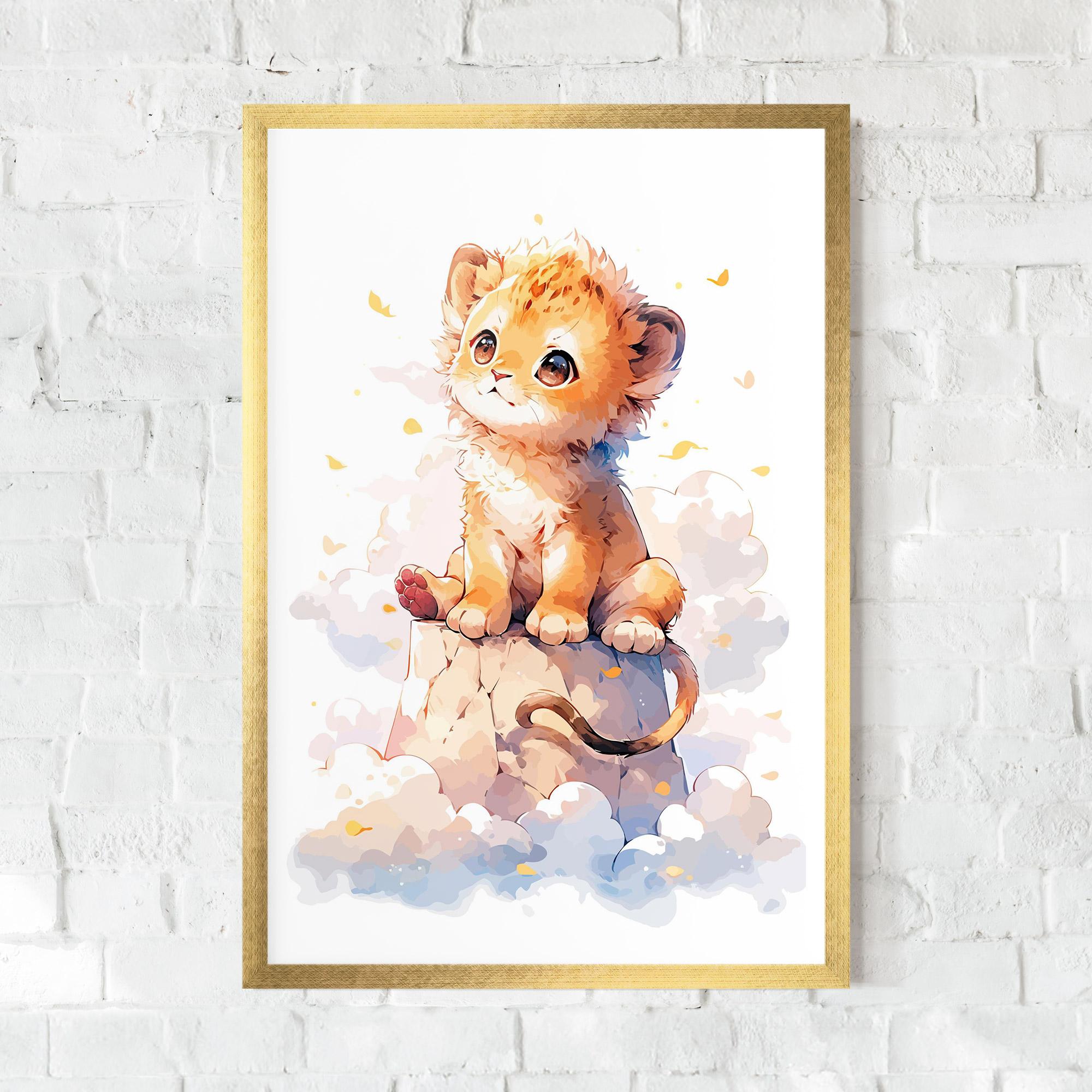 Poster Înrămat Cute Cloud Lion mockup 0