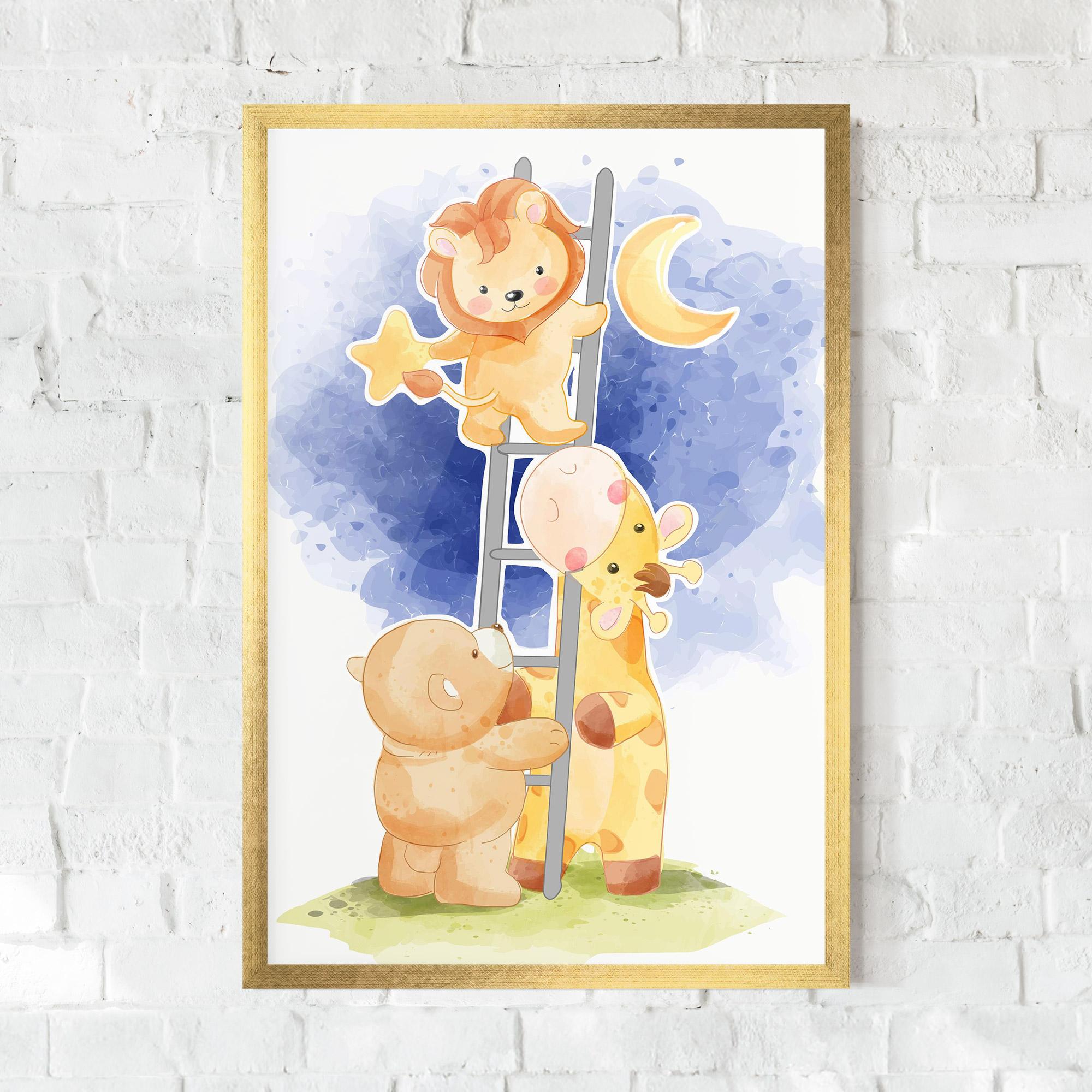 Poster Înrămat Lion Moon mockup 0