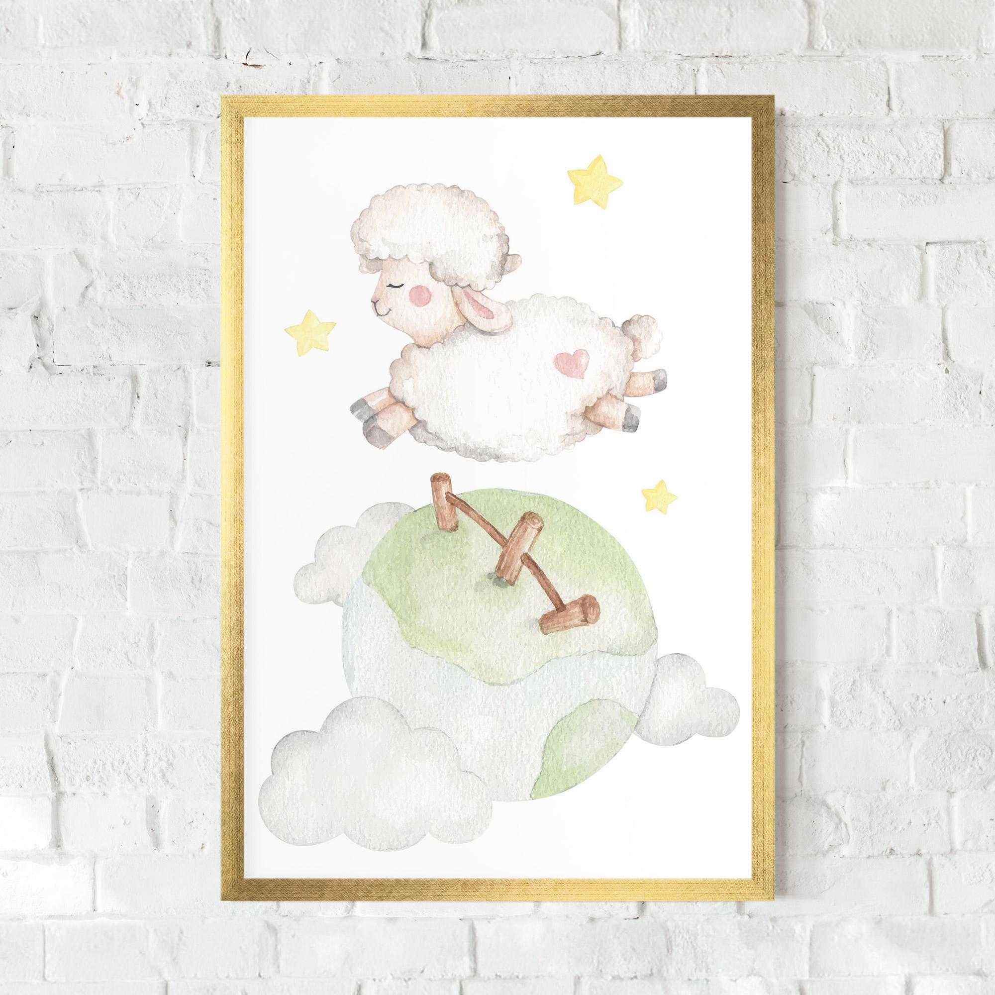 Poster Înrămat Sheep Jump mockup 0